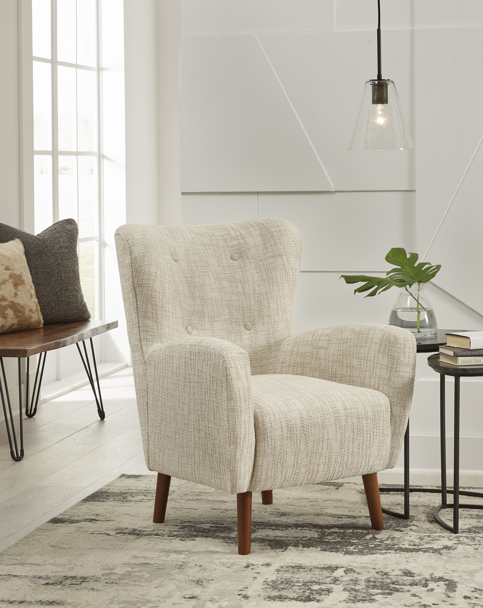 Jemison Next-Gen Nuvella Polyester/Wood Accent Chair