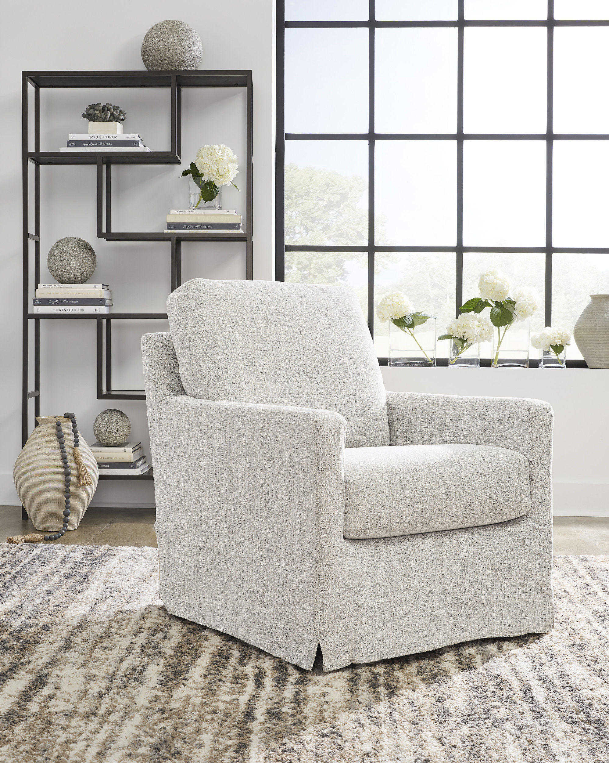 Nenana Next-Gen Nuvella Polyester Swivel Glider Accent Chair