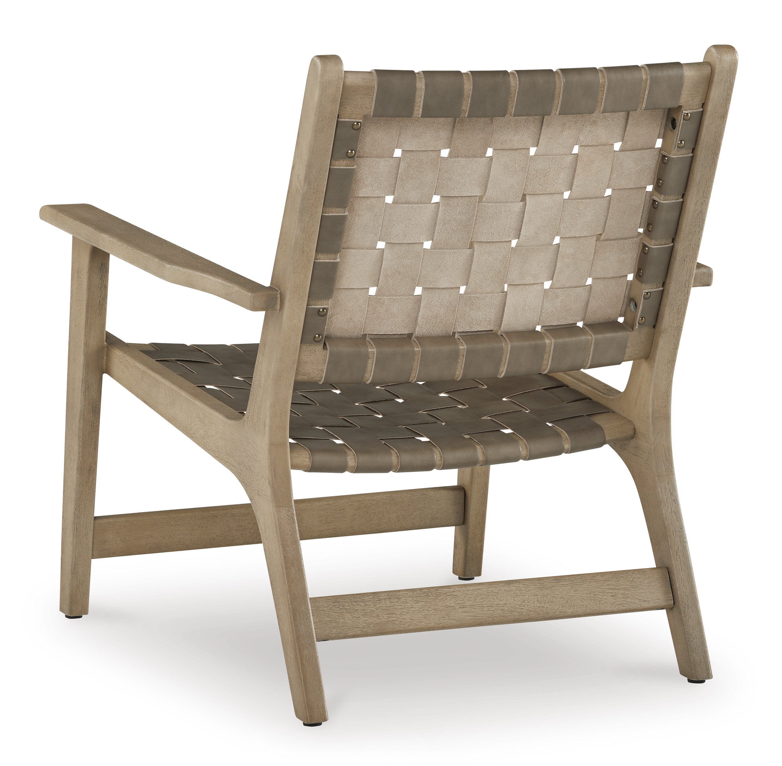 Jameset Leather/Wood Accent Chair