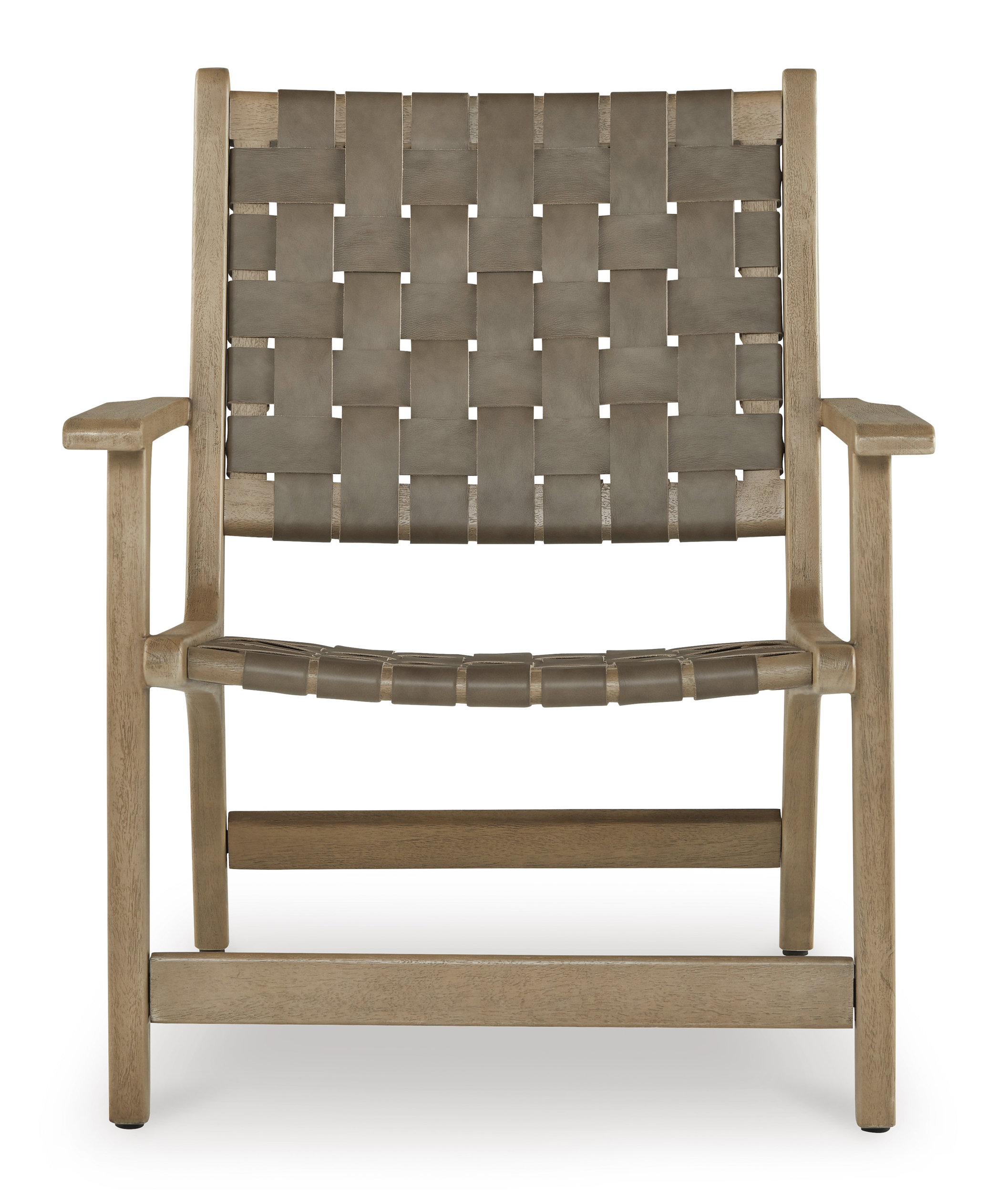 Jameset Leather/Wood Accent Chair