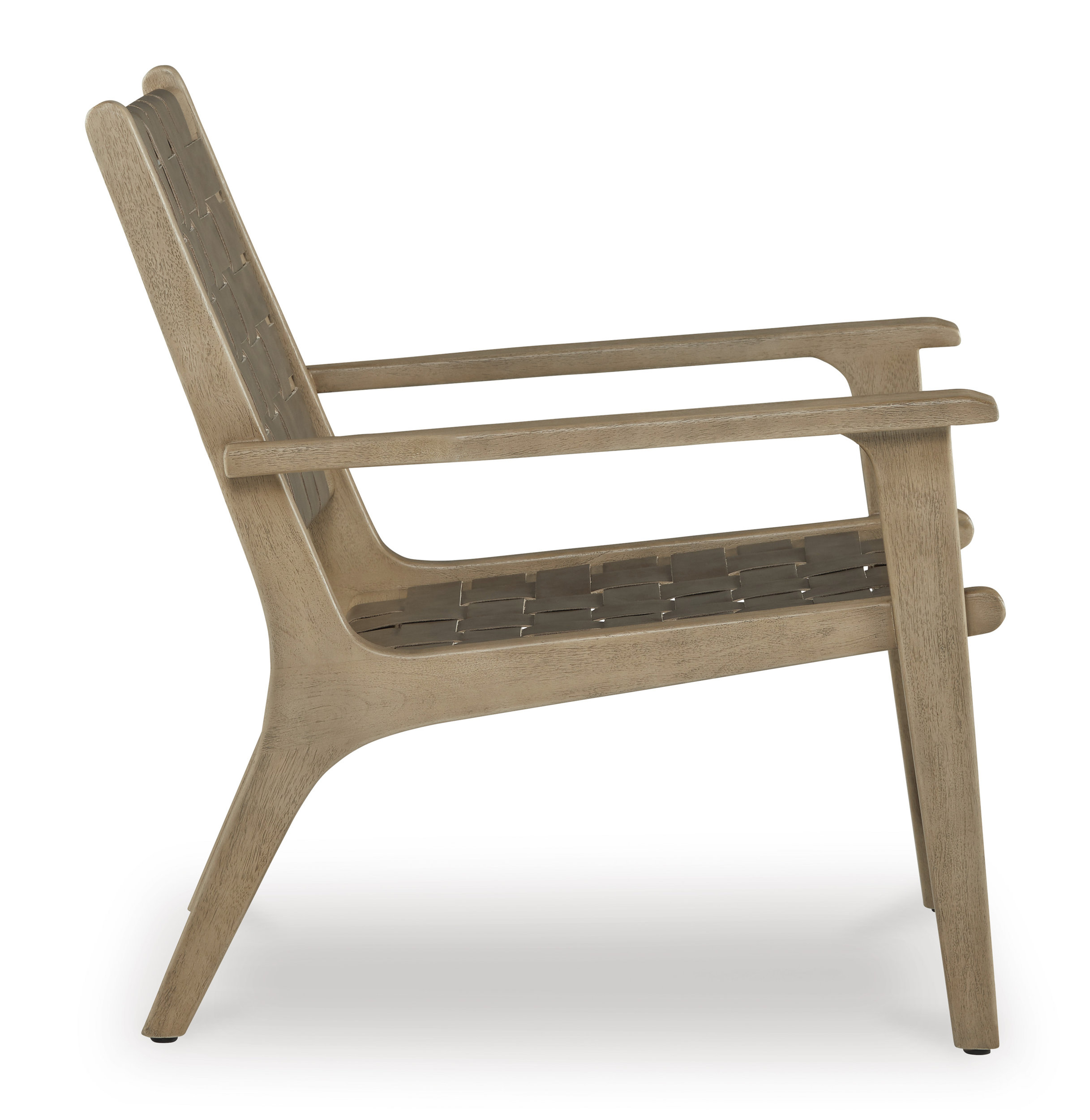 Jameset Leather/Wood Accent Chair