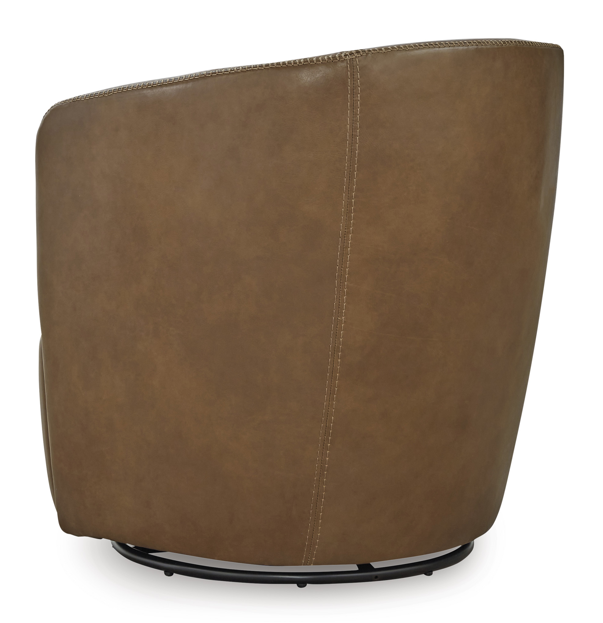 Kierreys Leather/Metal Swivel Accent Chair