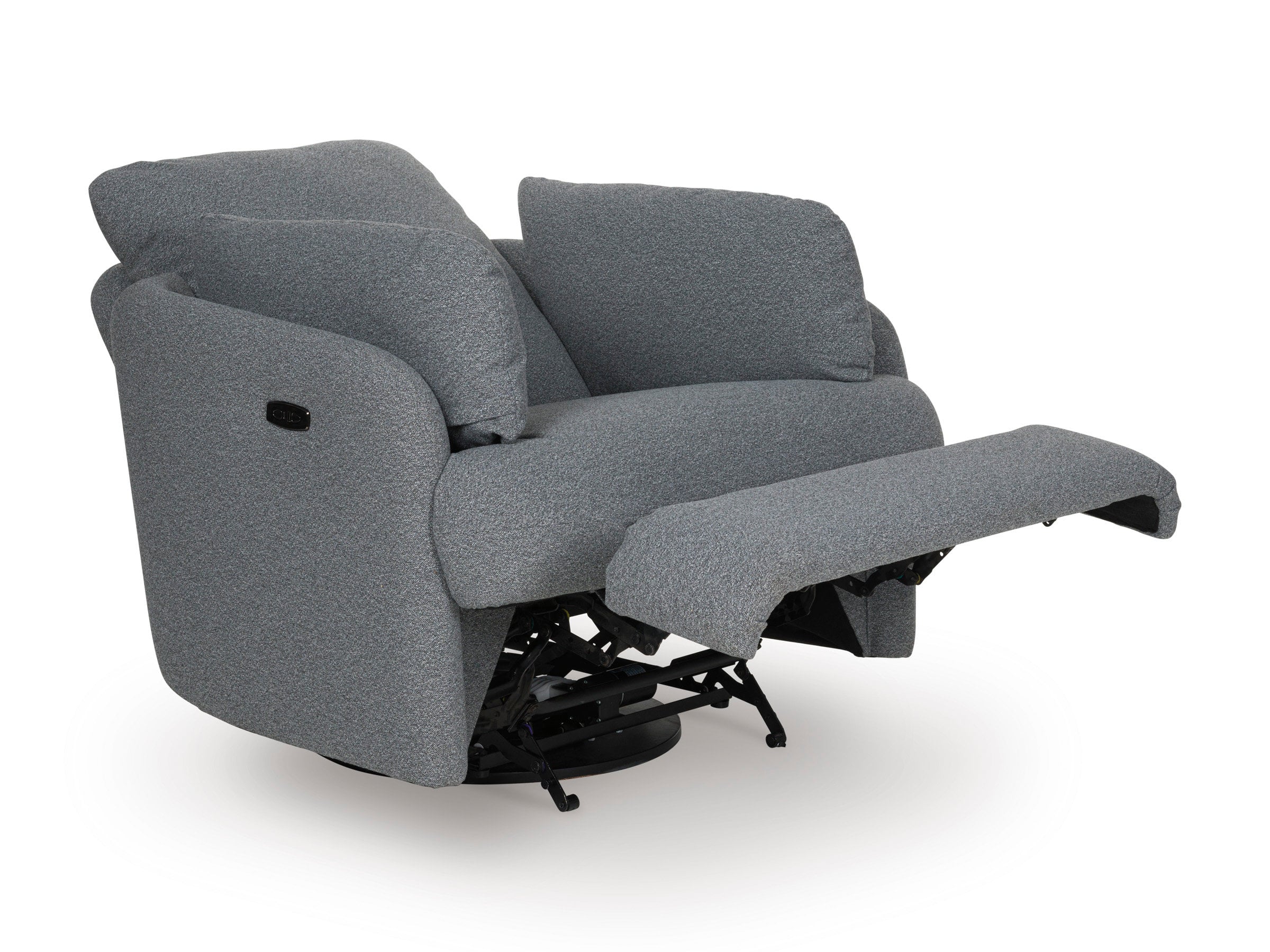 Alainmont Next-Gen Nuvella Polyester Swivel Power Recliner