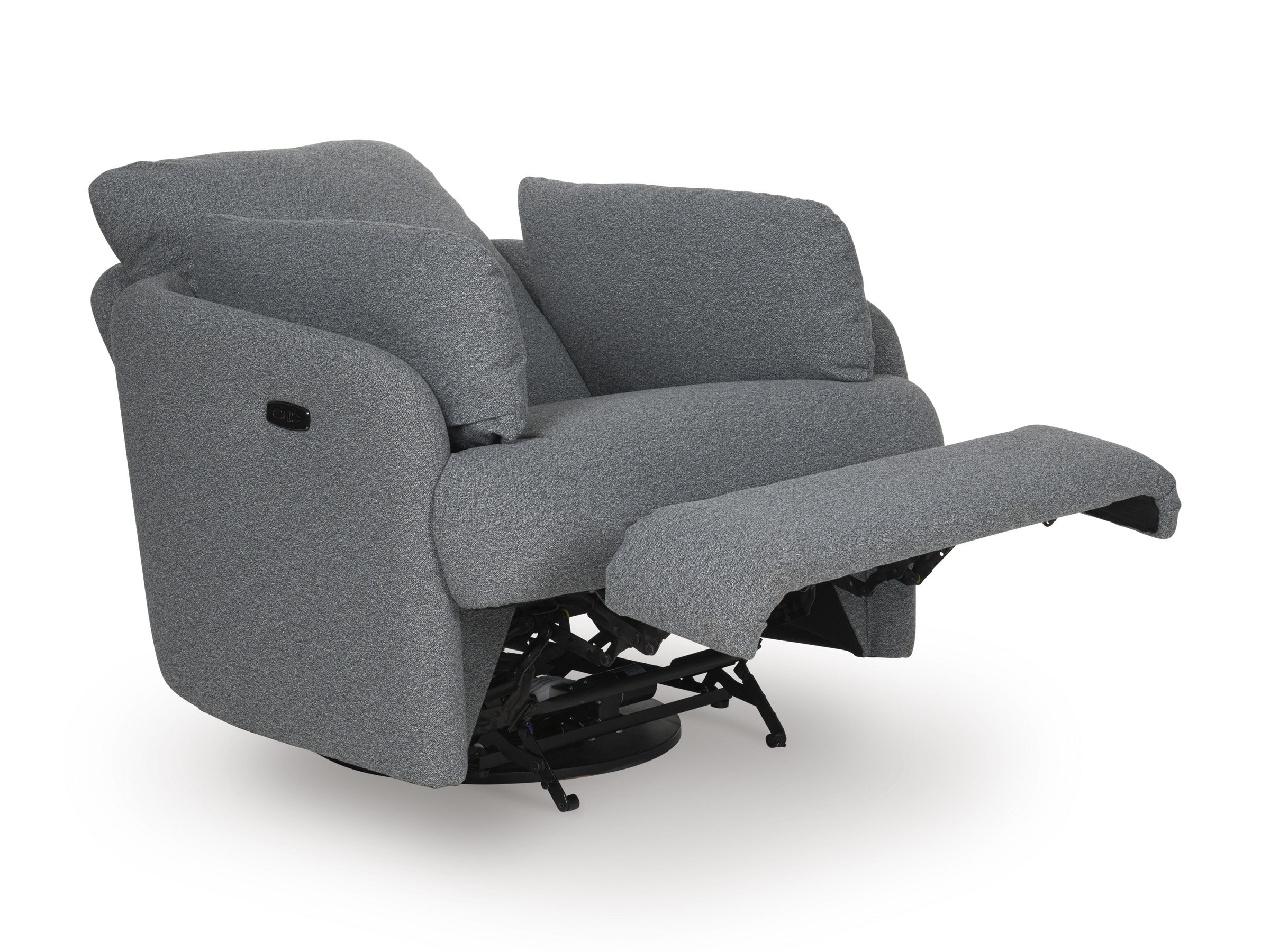 Alainmont Next-Gen Nuvella Polyester Swivel Power Recliner