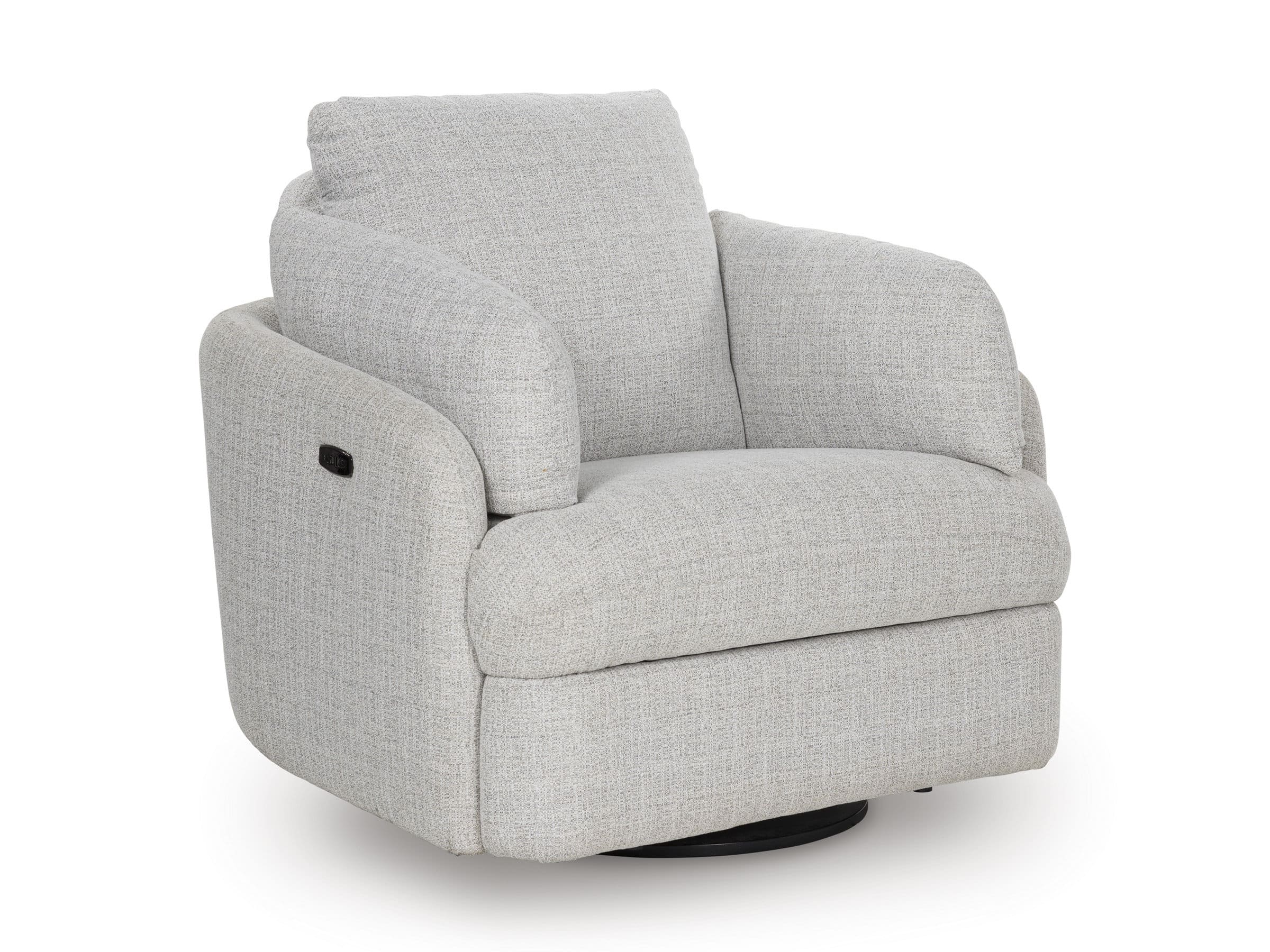 Alainmont Next-Gen Nuvella Polyester Swivel Power Recliner