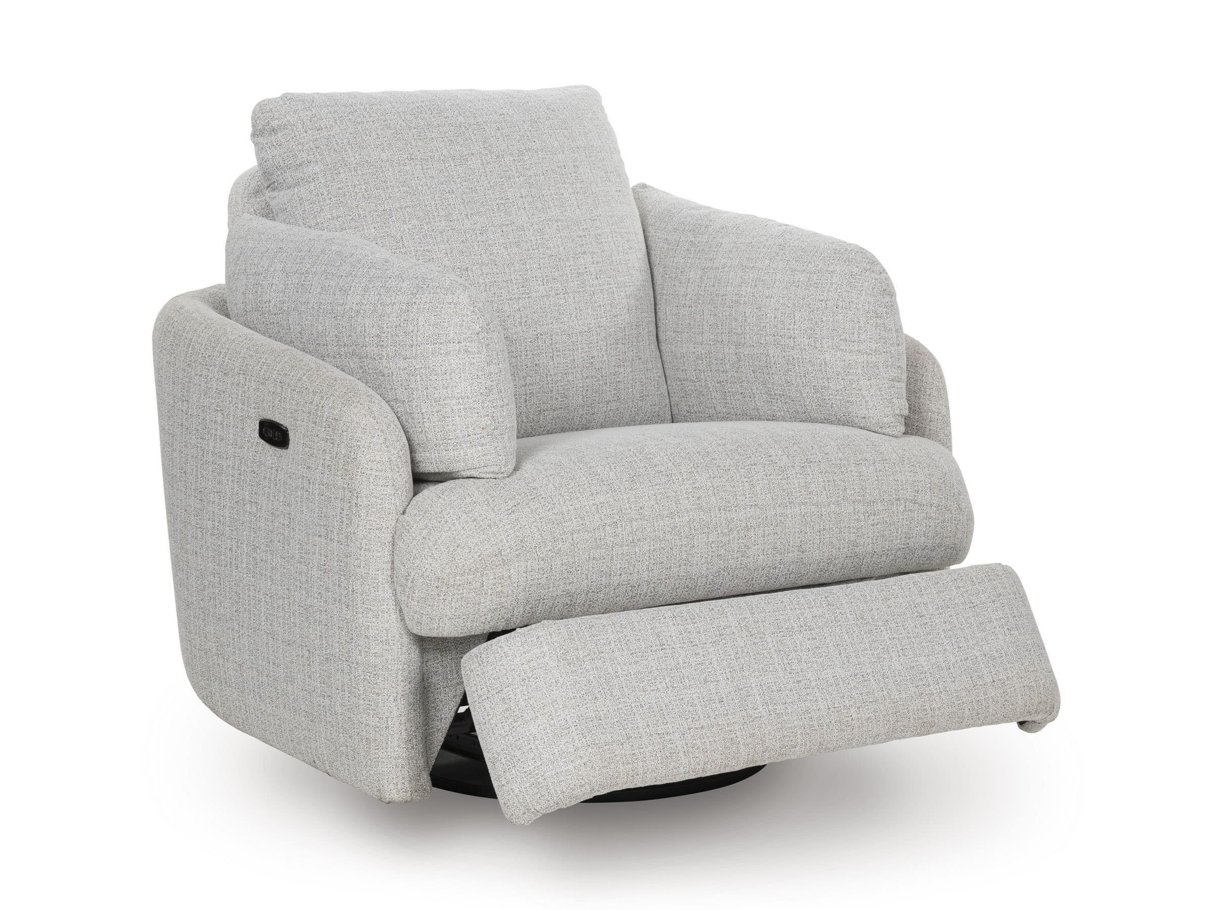 Alainmont Next-Gen Nuvella Polyester Swivel Power Recliner