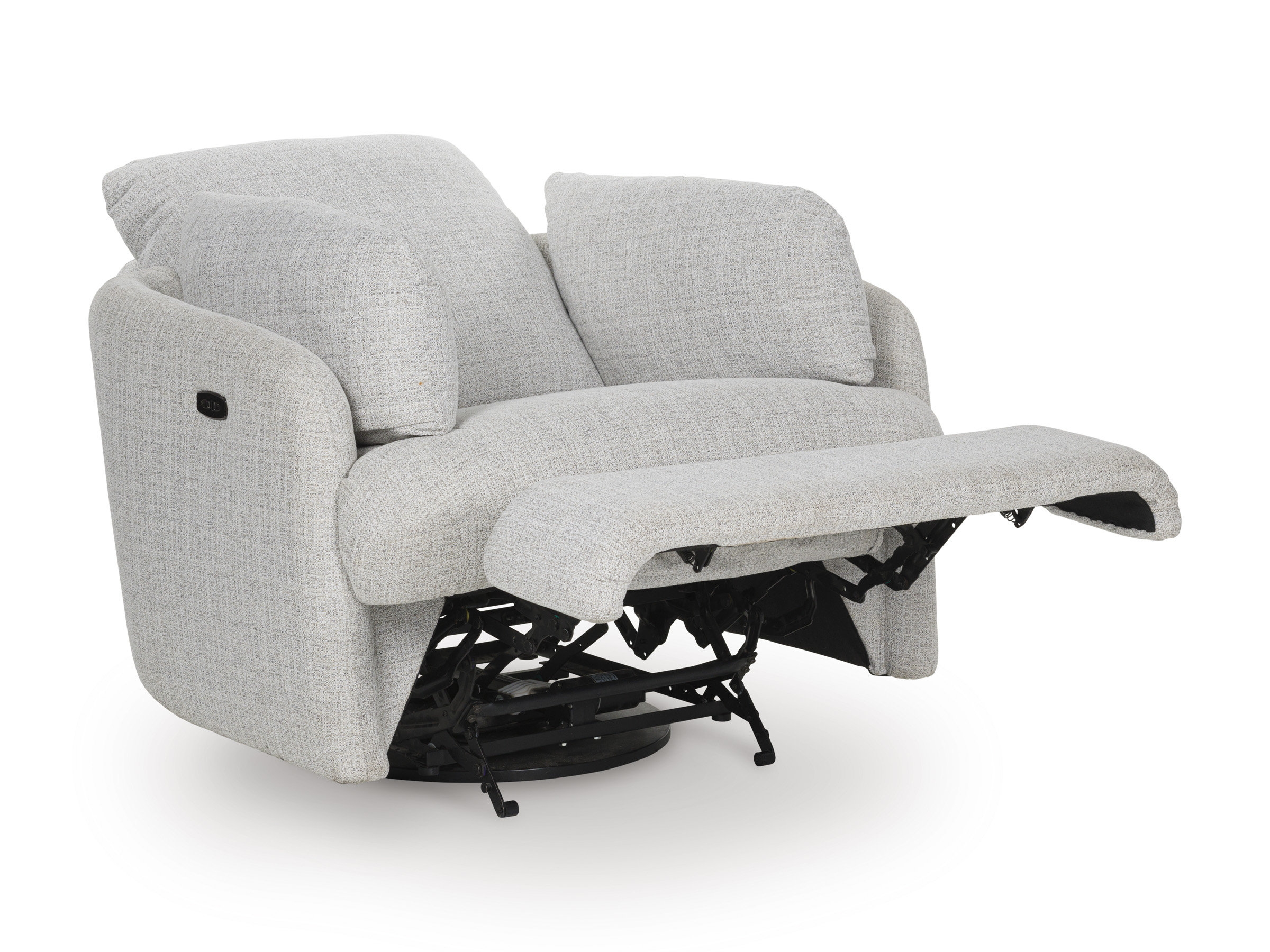 Alainmont Next-Gen Nuvella Polyester Swivel Power Recliner