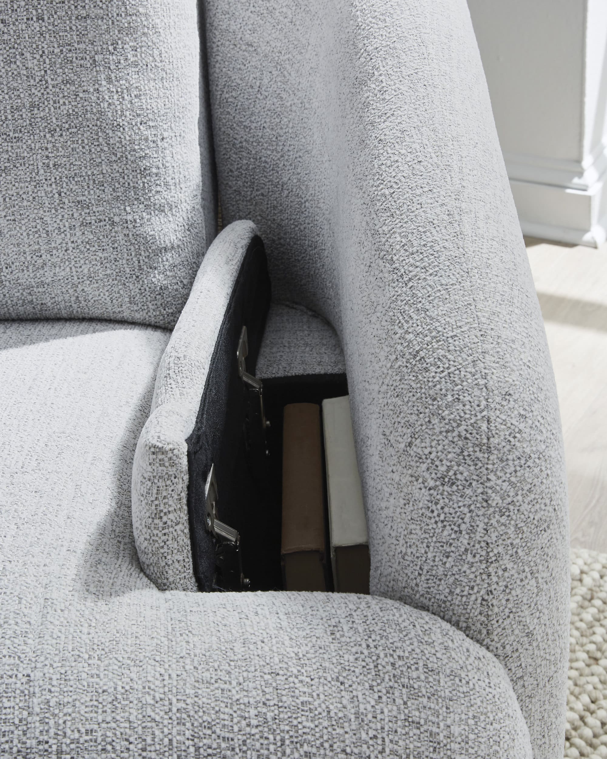Alainmont Next-Gen Nuvella Polyester Swivel Power Recliner