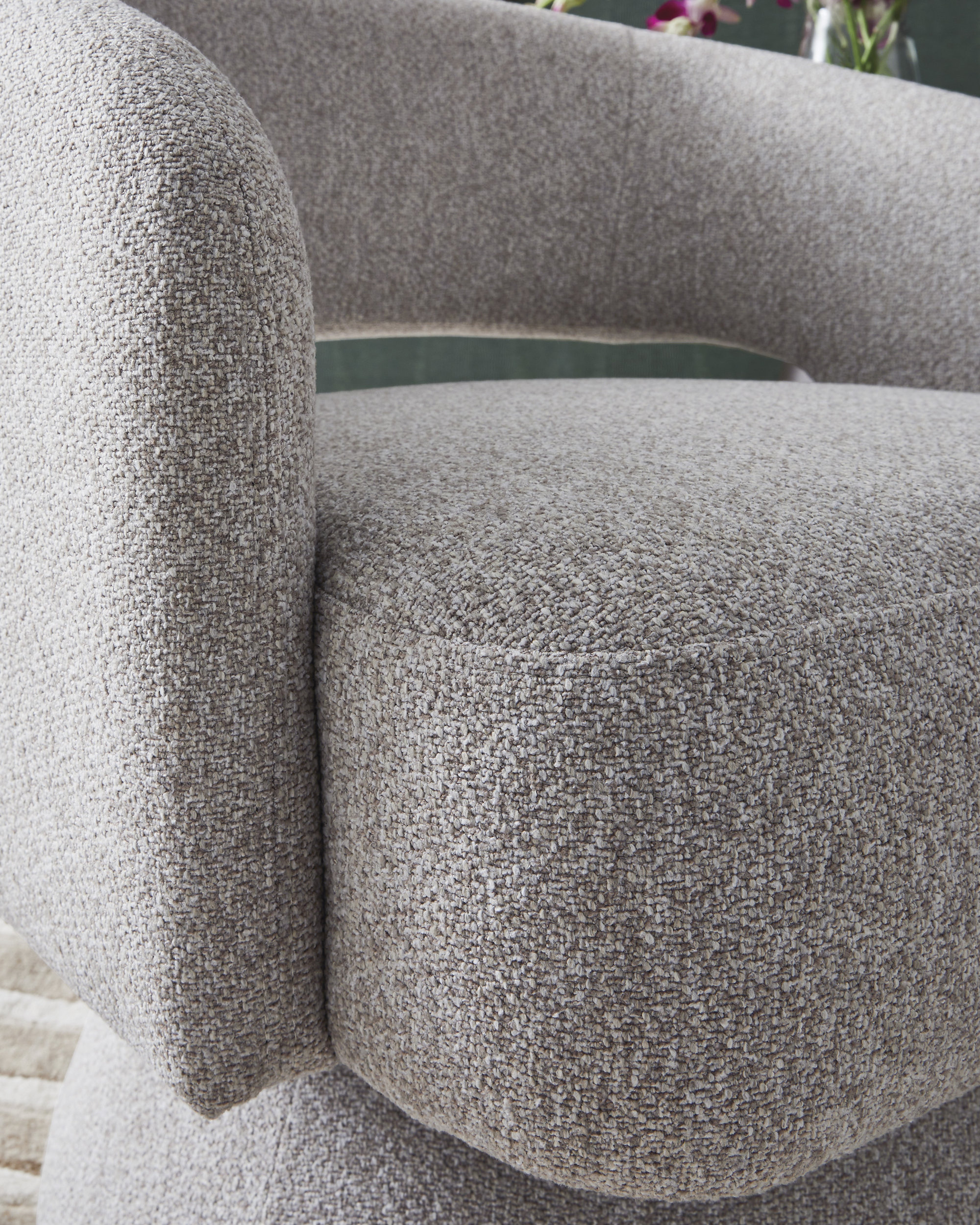Nashkins Polyester Swivel Accent Chair