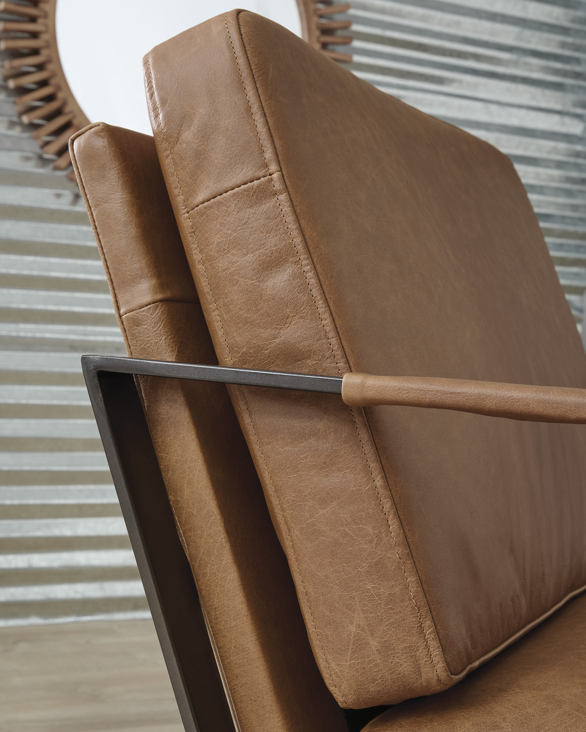 Garronmont Leather/Metal Accent Chair