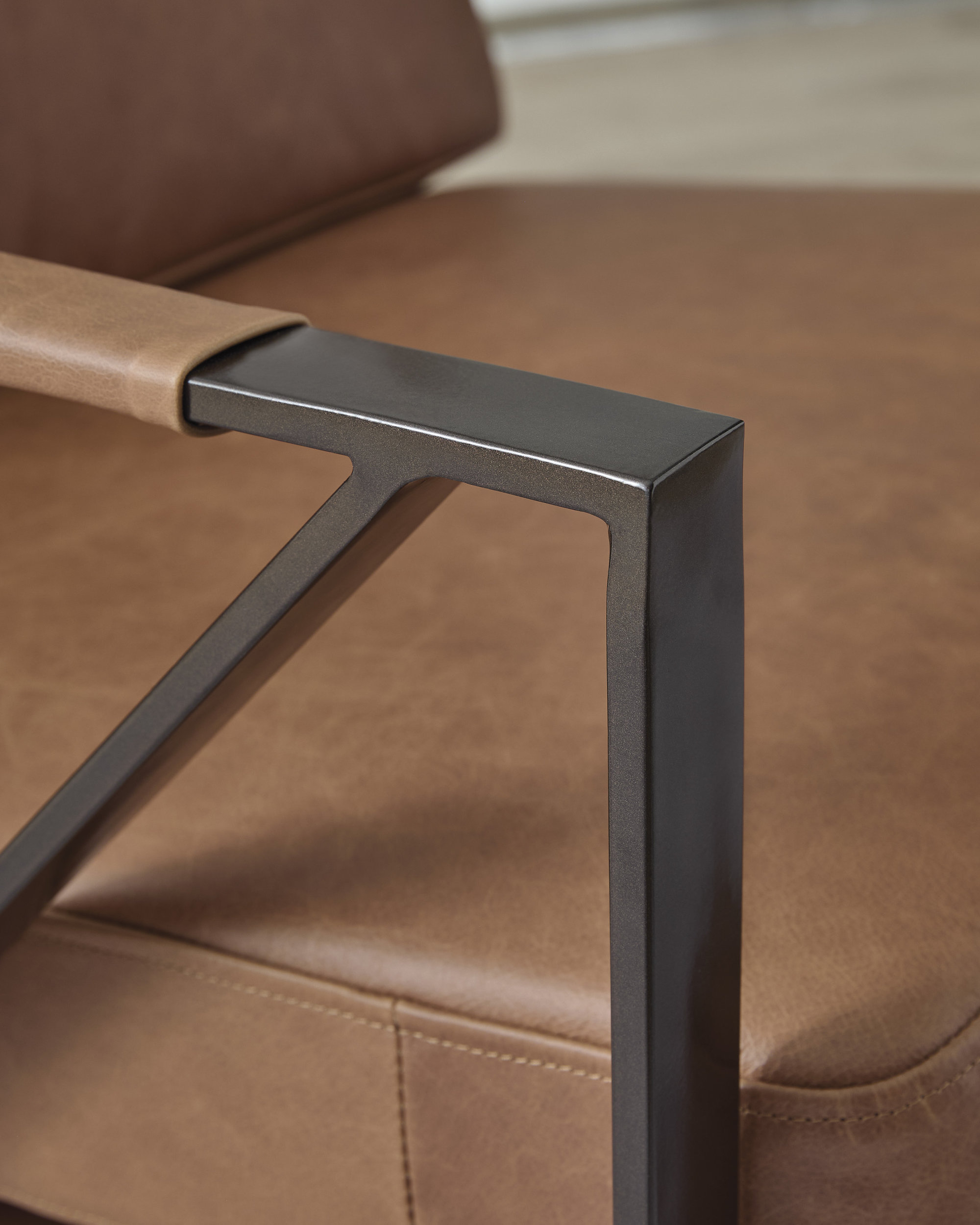 Garronmont Leather/Metal Accent Chair