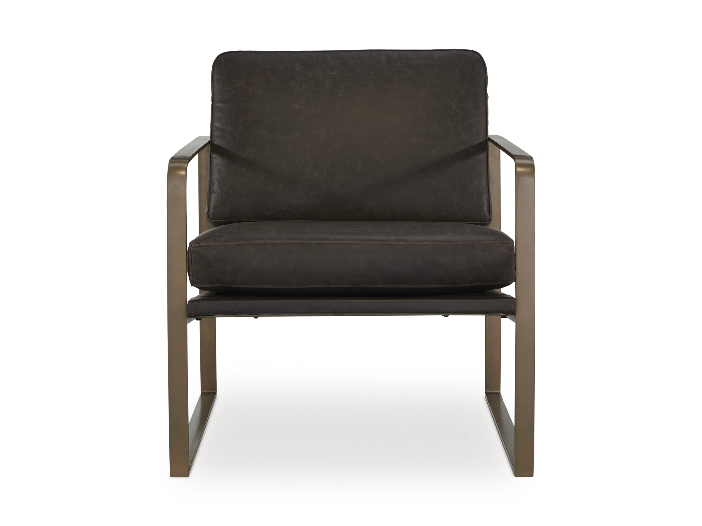 Bradett Leather/Metal Accent Chair