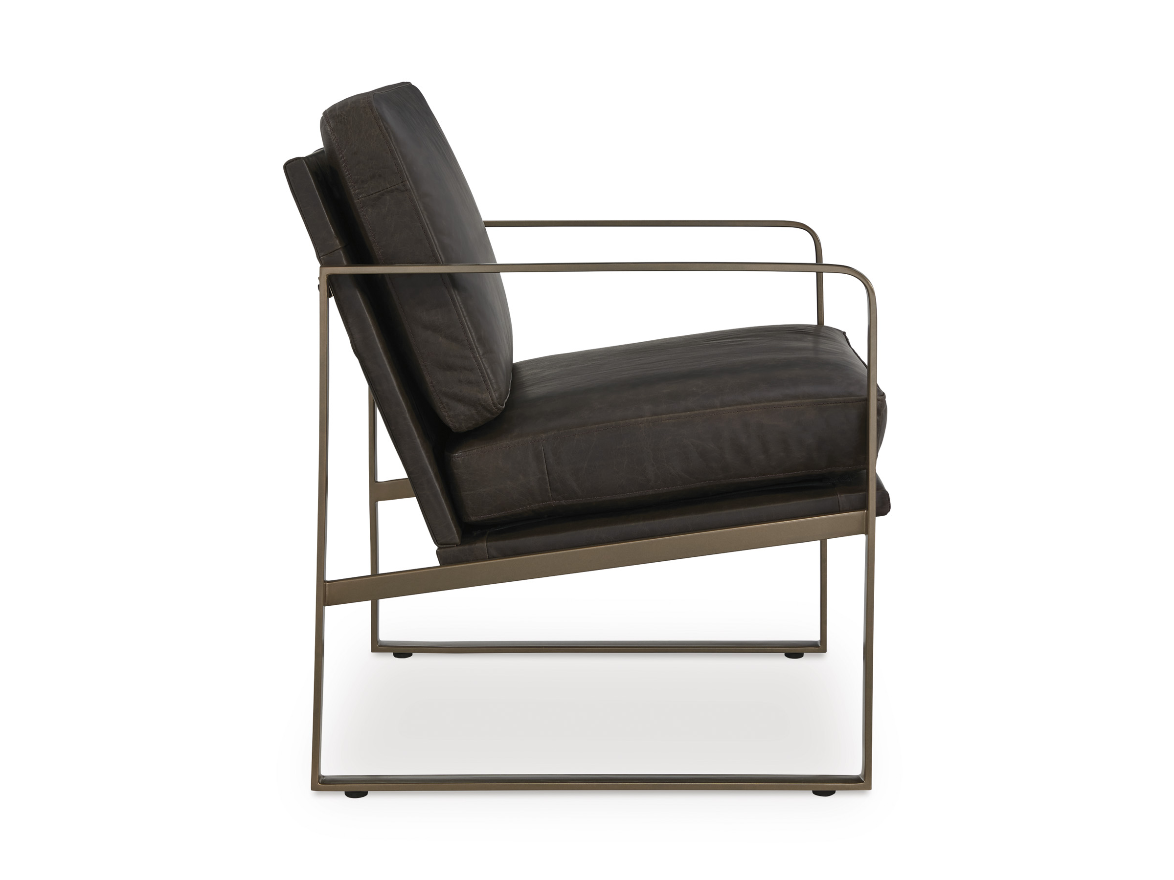 Bradett Leather/Metal Accent Chair
