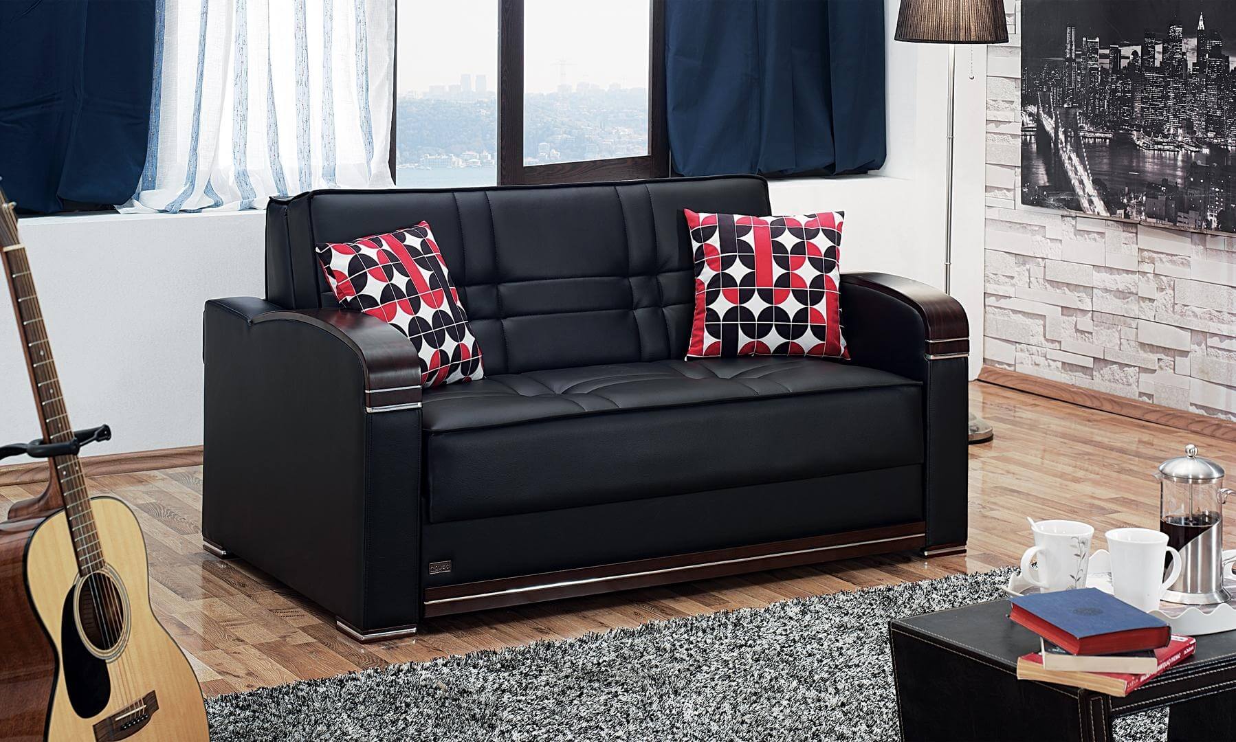Westchester Bonded Leather Storage Loveseat