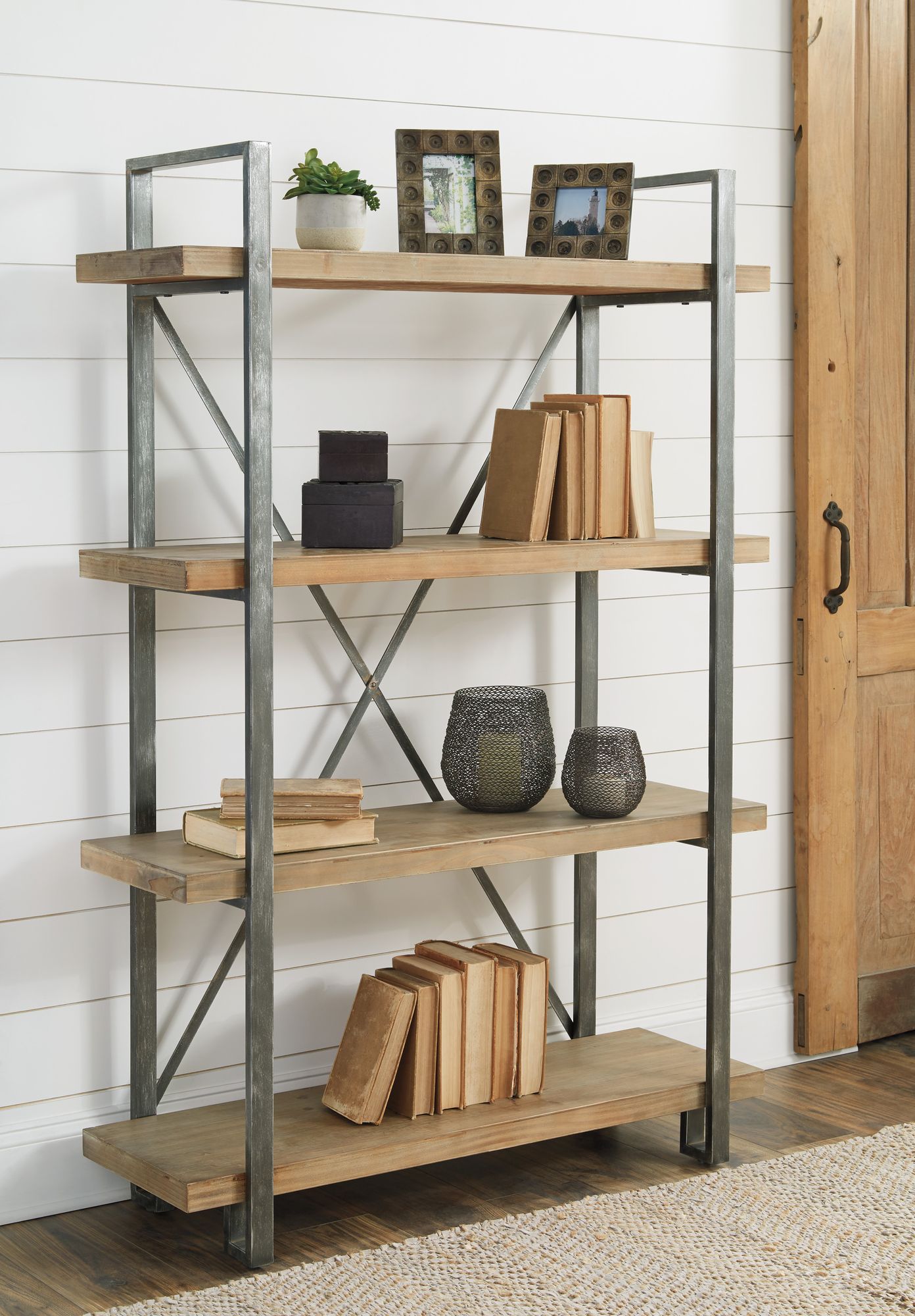 Forestmin Wood/Metal Bookcase