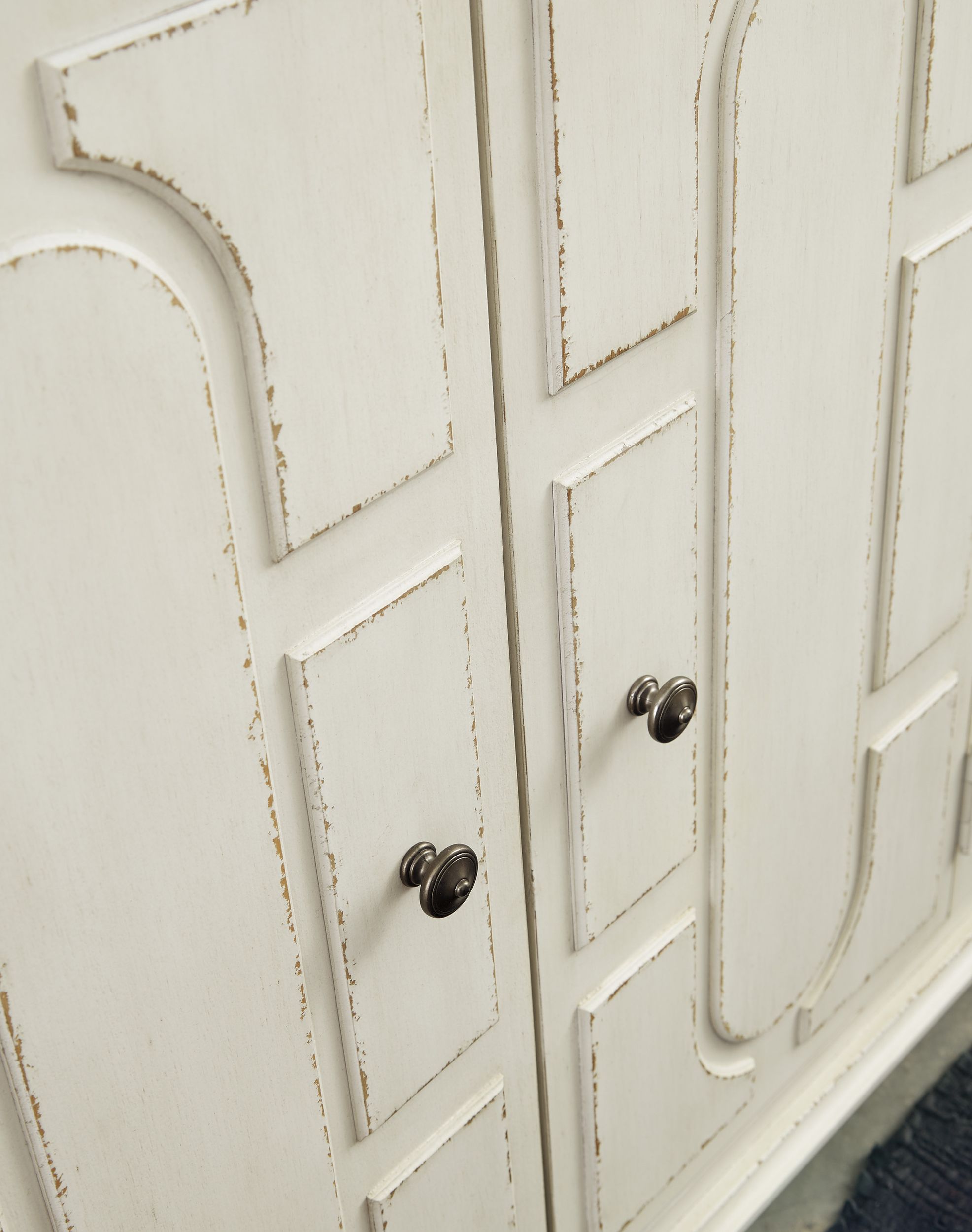 Roranville 4-Door Accent Cabinet | Antique White & Brown