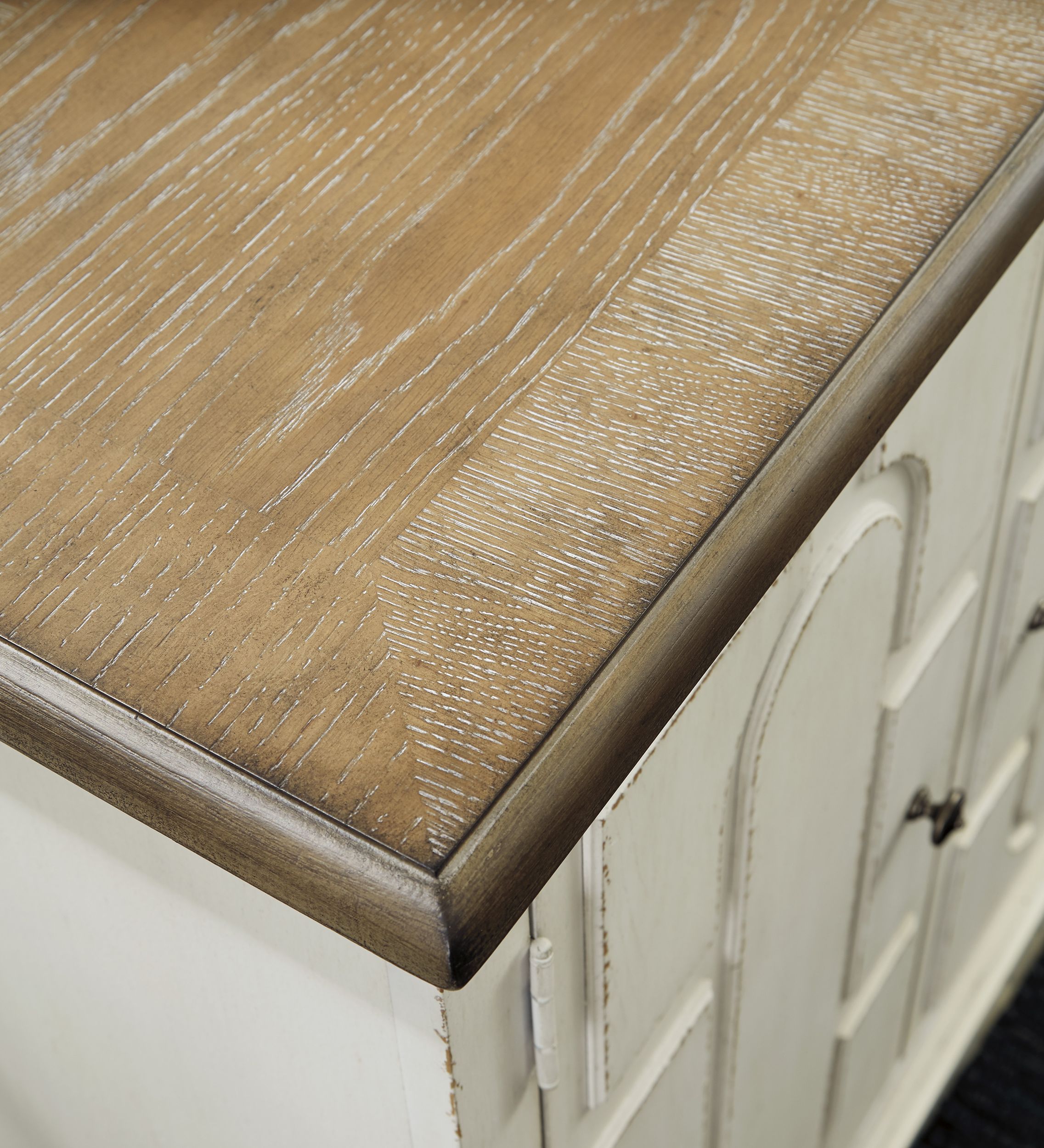 Roranville 4-Door Accent Cabinet | Antique White & Brown
