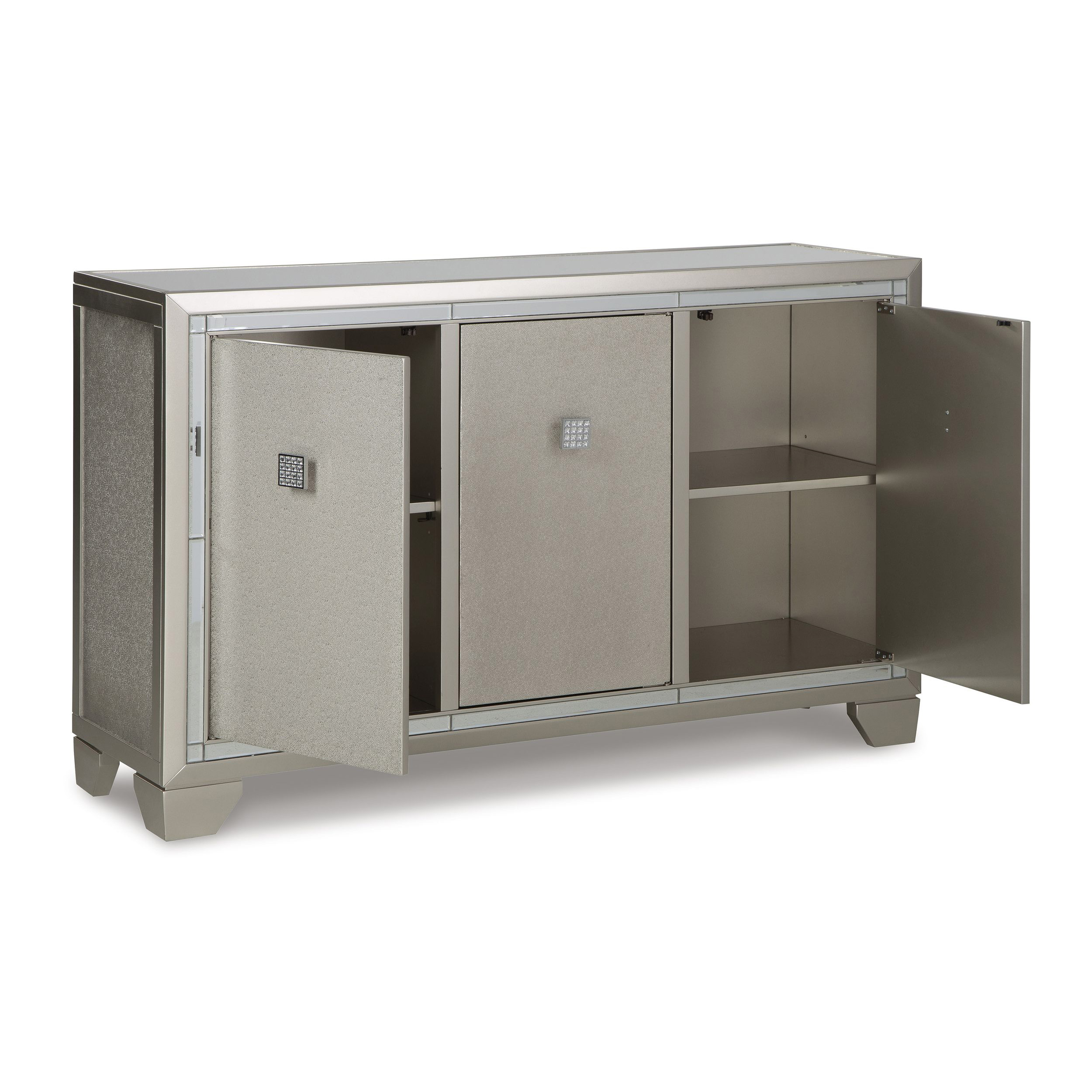 Chaseton 3-Door Accent Cabinet | Champagne Glam Storage