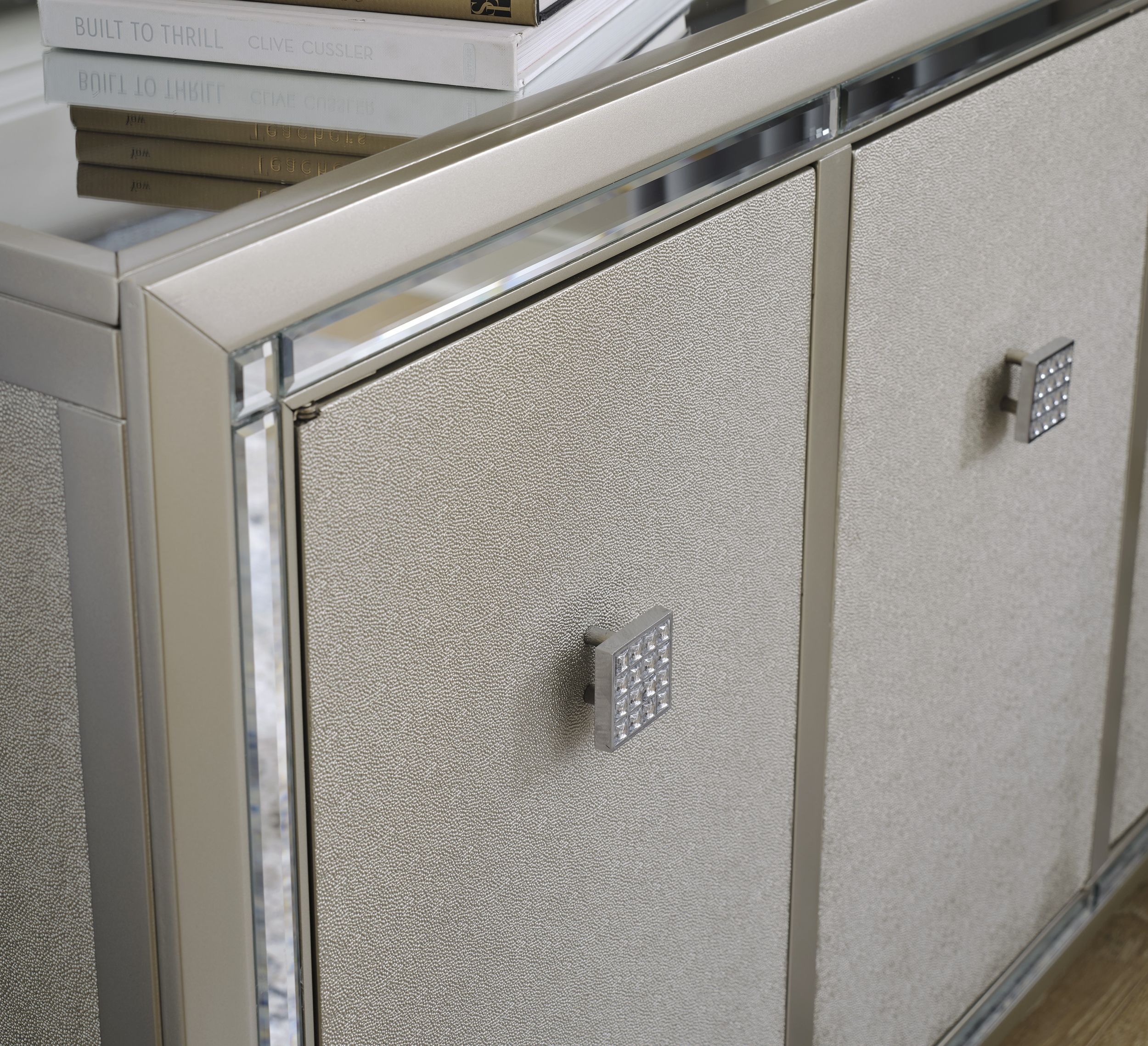 Chaseton 3-Door Accent Cabinet | Champagne Glam Storage