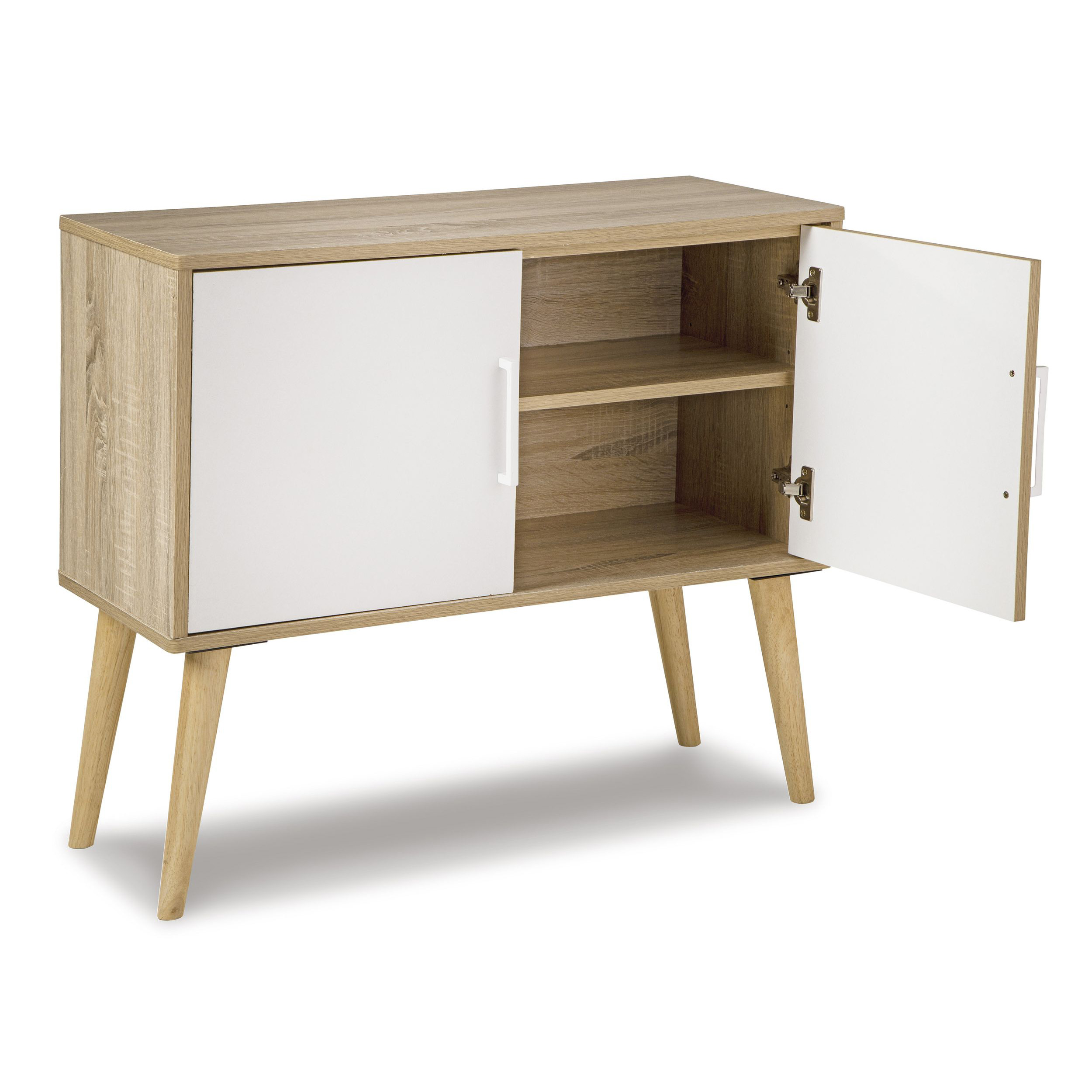 Orinfield 2-Door Accent Cabinet | Scandinavian White & Natural