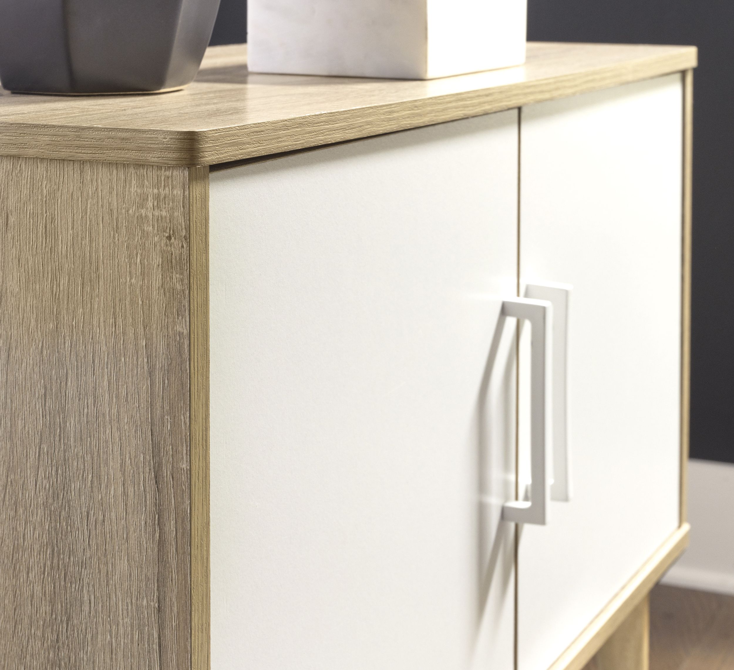 Orinfield 2-Door Accent Cabinet | Scandinavian White & Natural