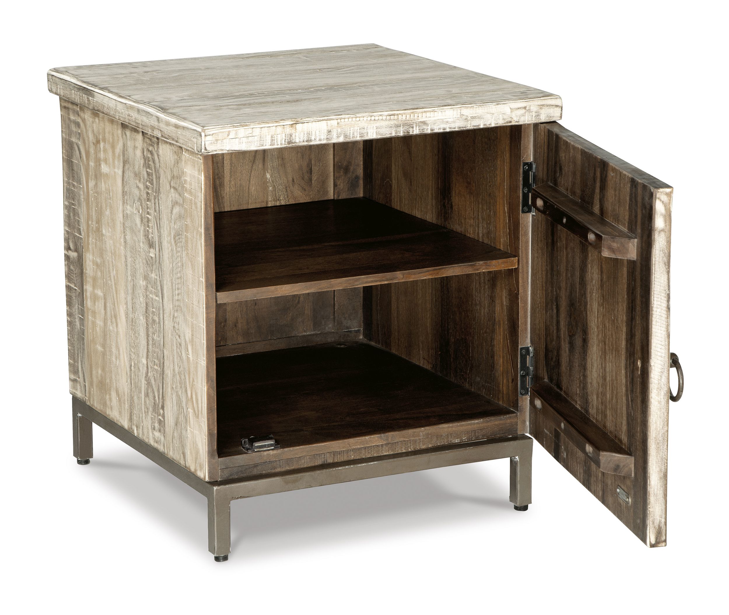 Laddford Reclaimed Wood Accent Cabinet | Whitewash Rustic Storage