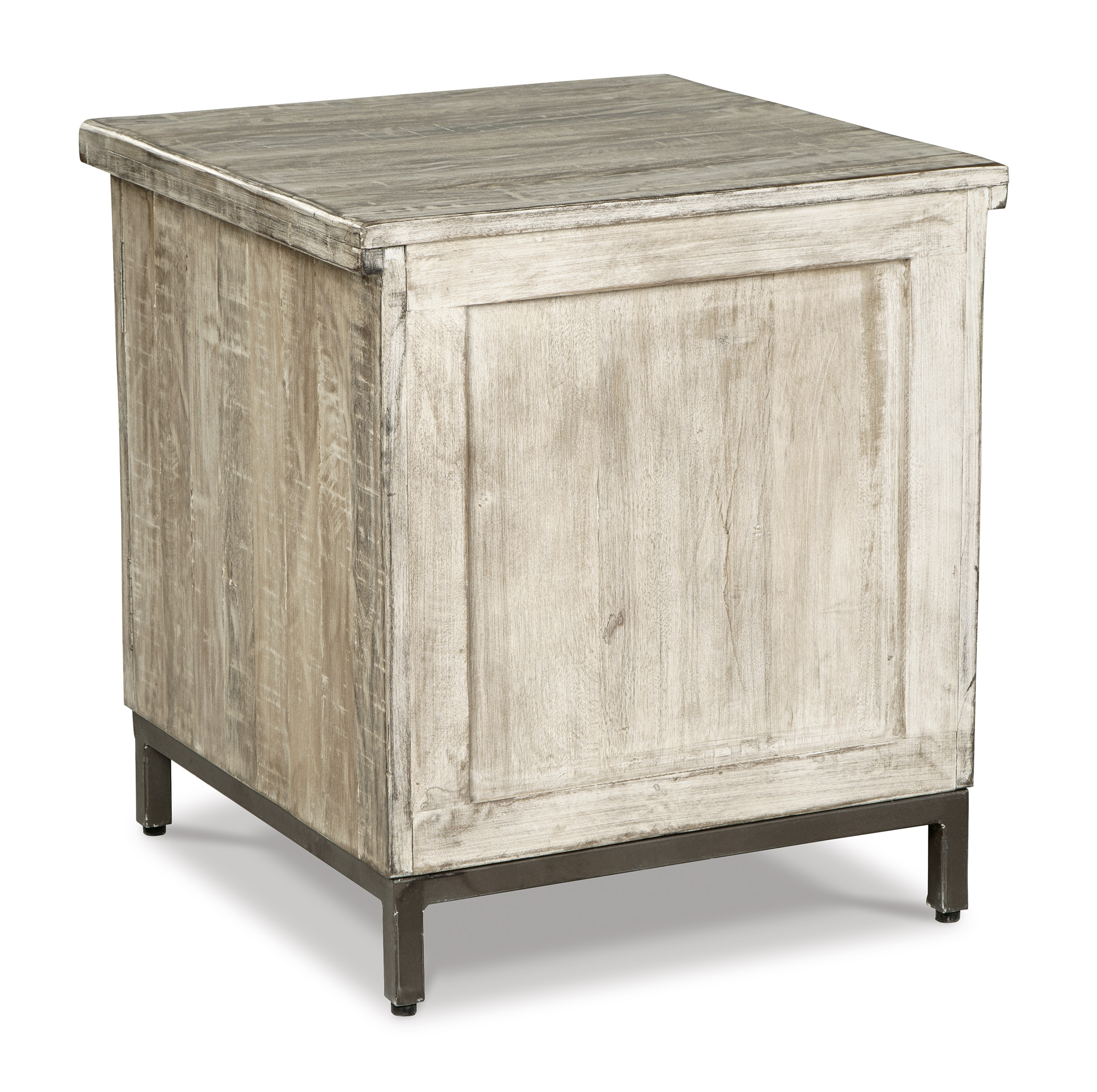 Laddford Reclaimed Wood Accent Cabinet | Whitewash Rustic Storage