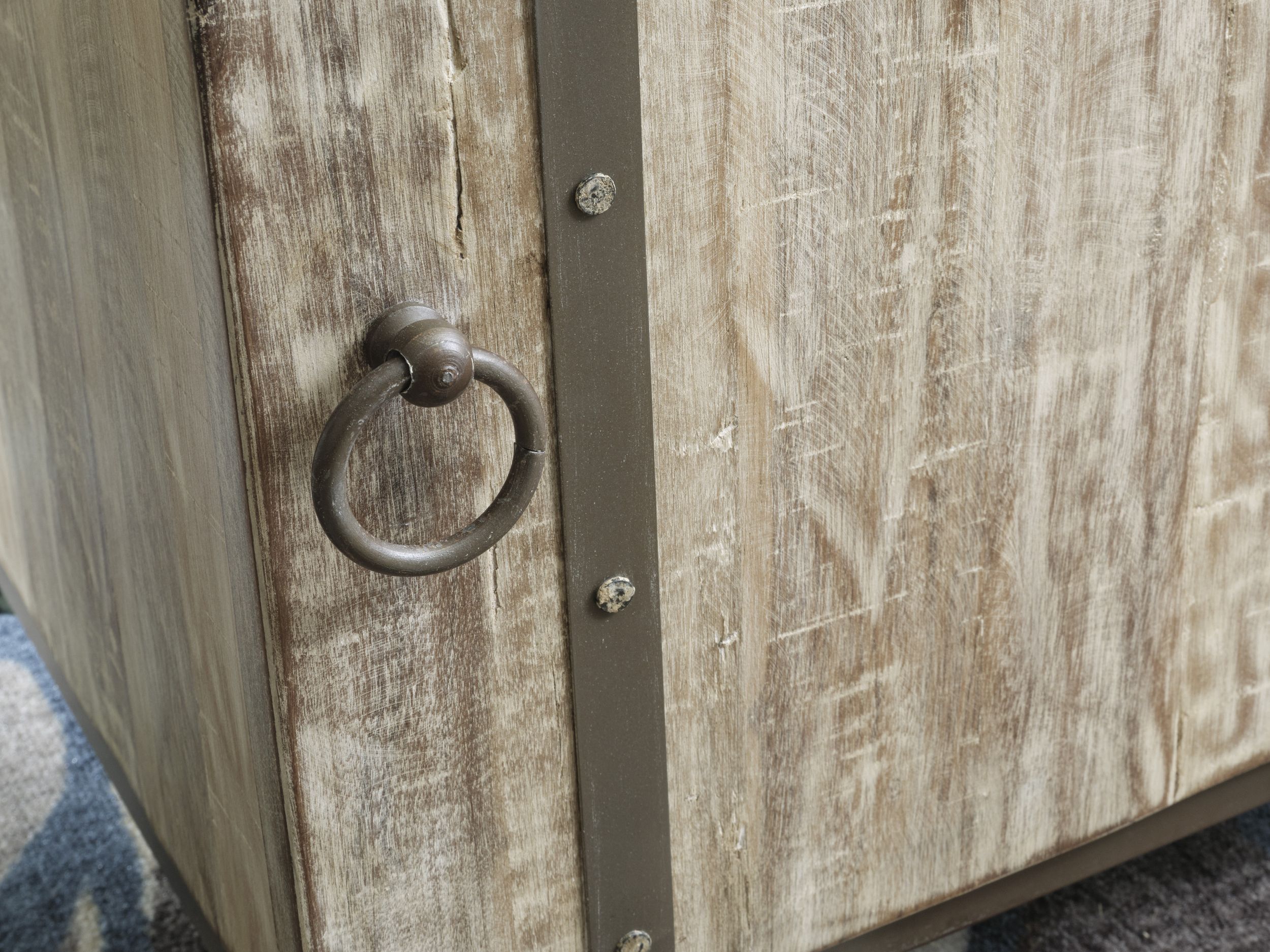 Laddford Reclaimed Wood Accent Cabinet | Whitewash Rustic Storage