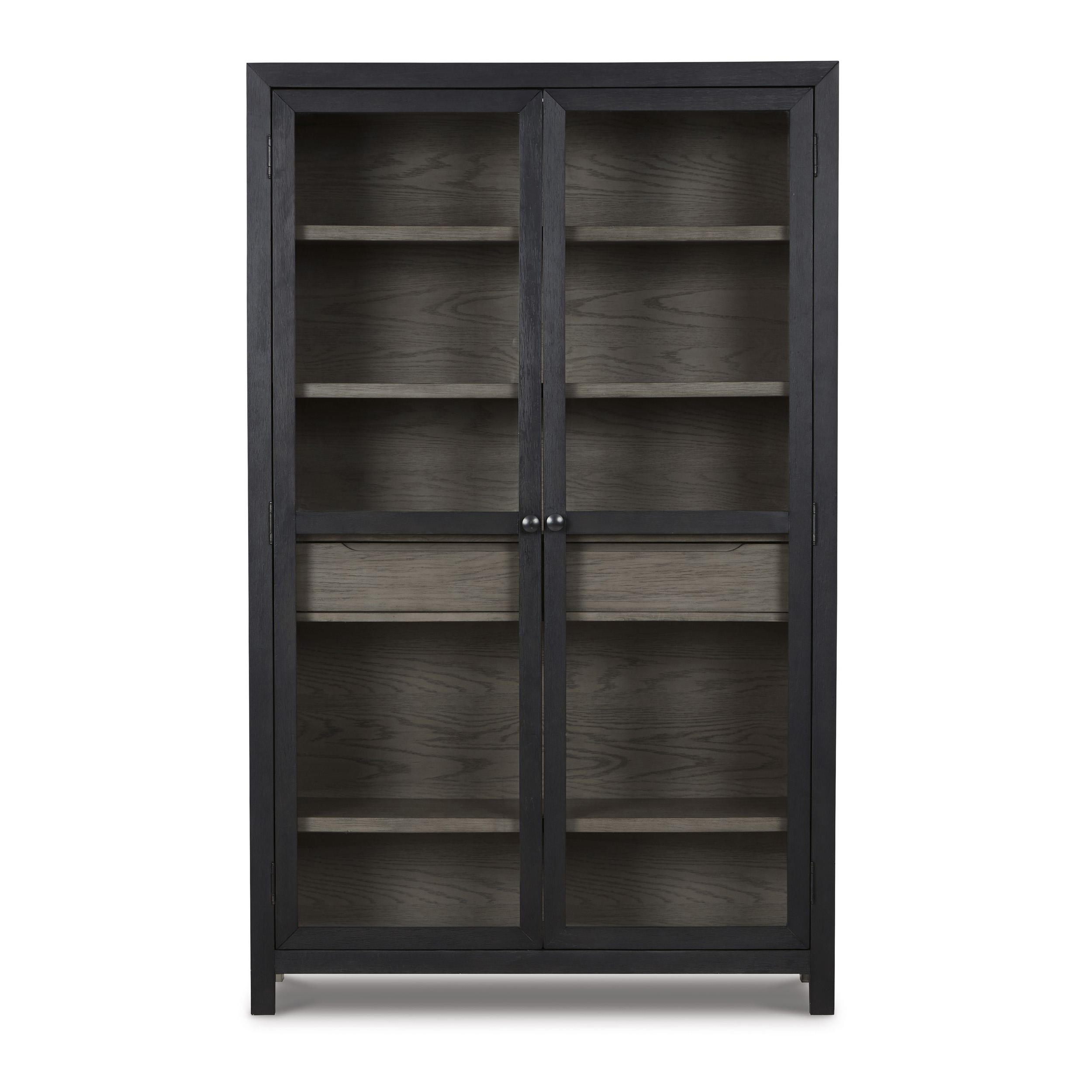 Lenston Vertical 2-Door, 1-Drawer Accent Cabinet | Black & Gray
