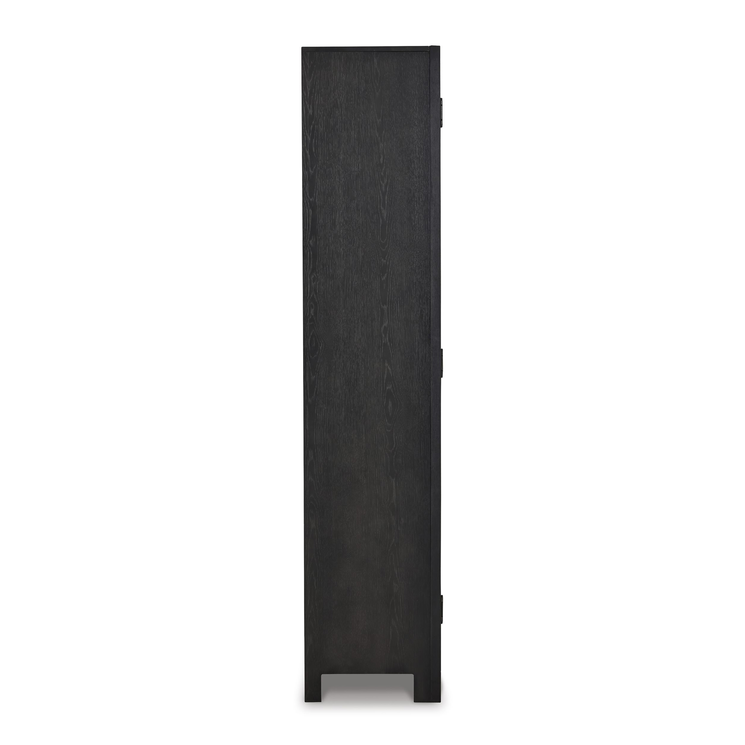 Lenston Vertical 2-Door, 1-Drawer Accent Cabinet | Black & Gray
