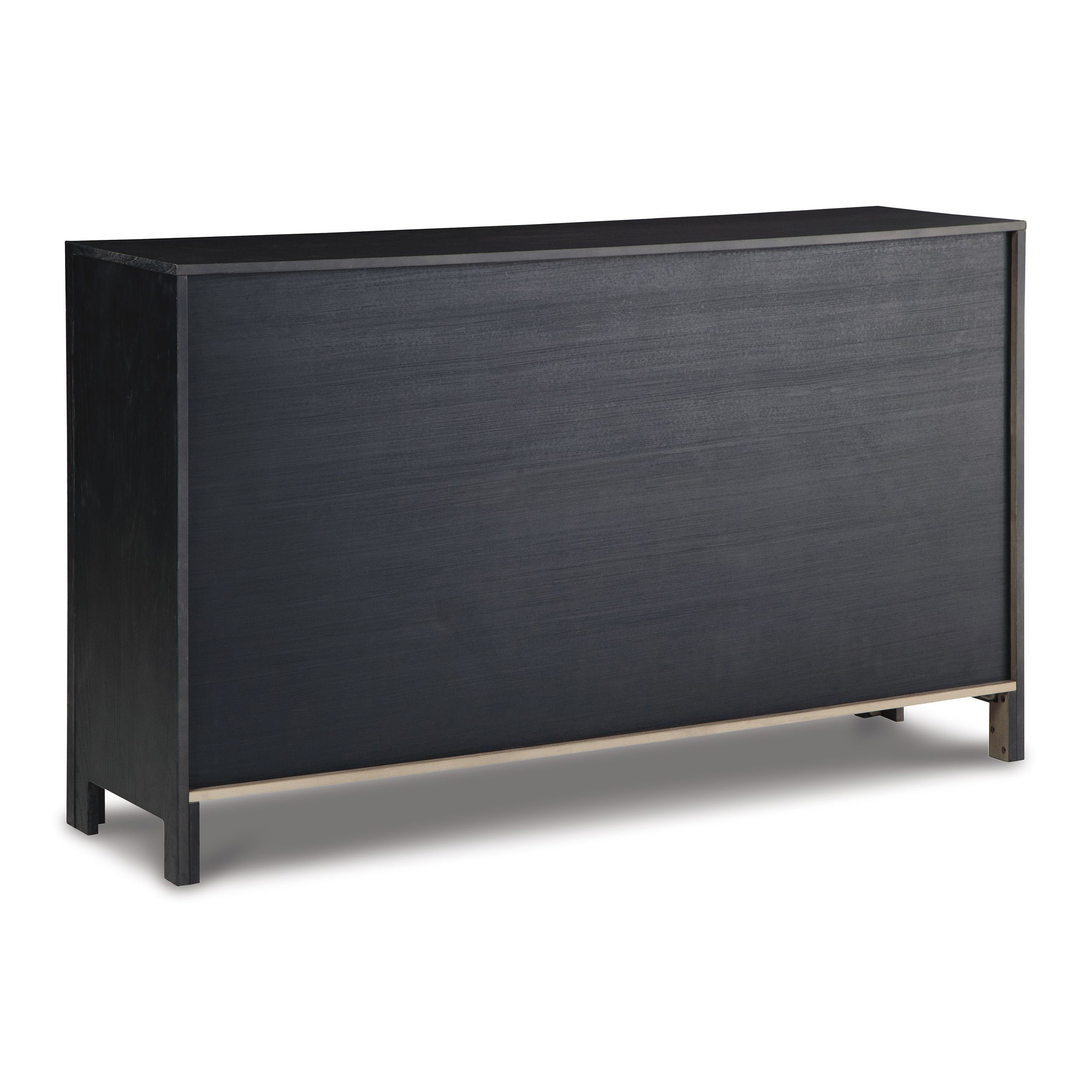 Lenston Horizontal 3-Door, 2-Drawer Accent Cabinet | Black & Gray