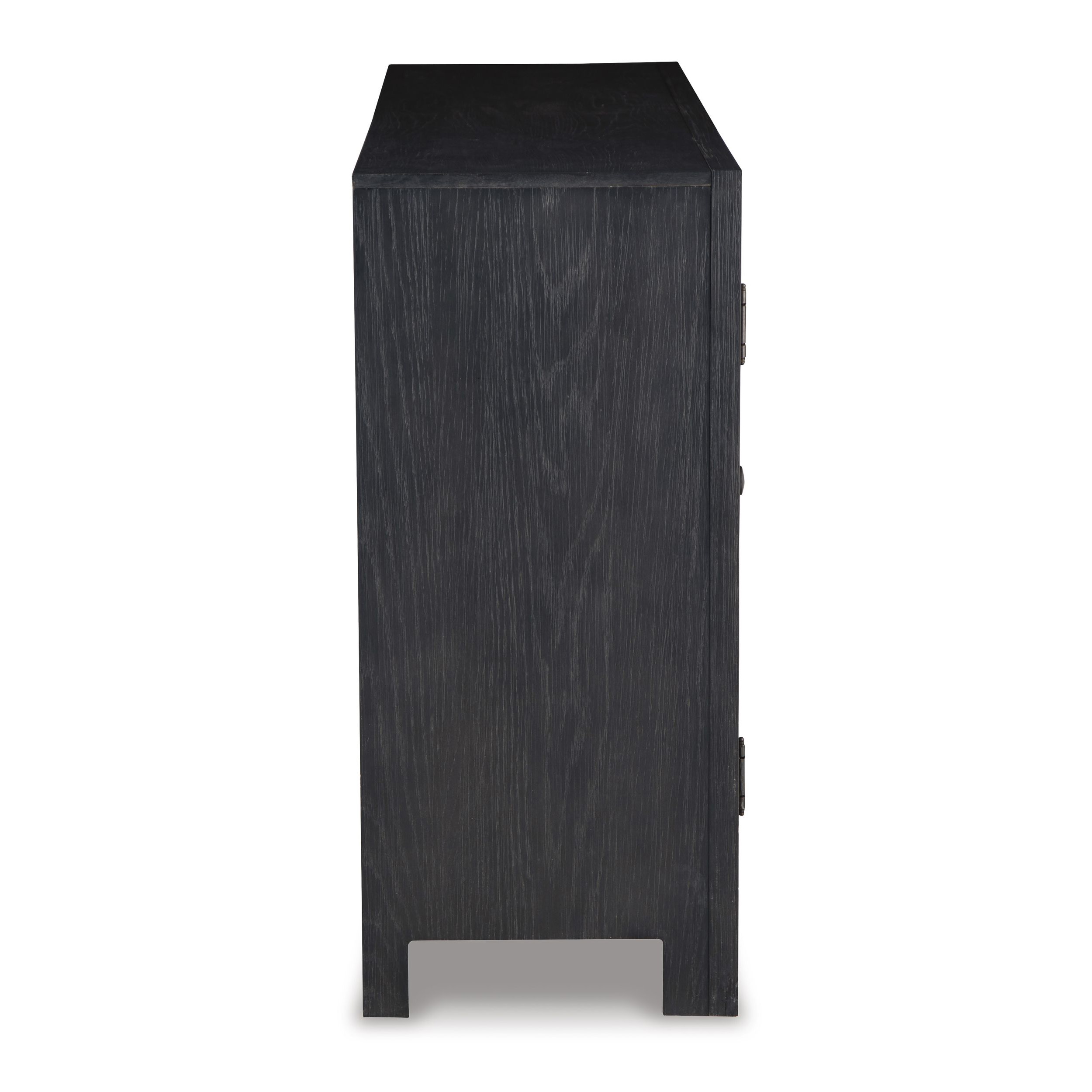 Lenston Horizontal 3-Door, 2-Drawer Accent Cabinet | Black & Gray