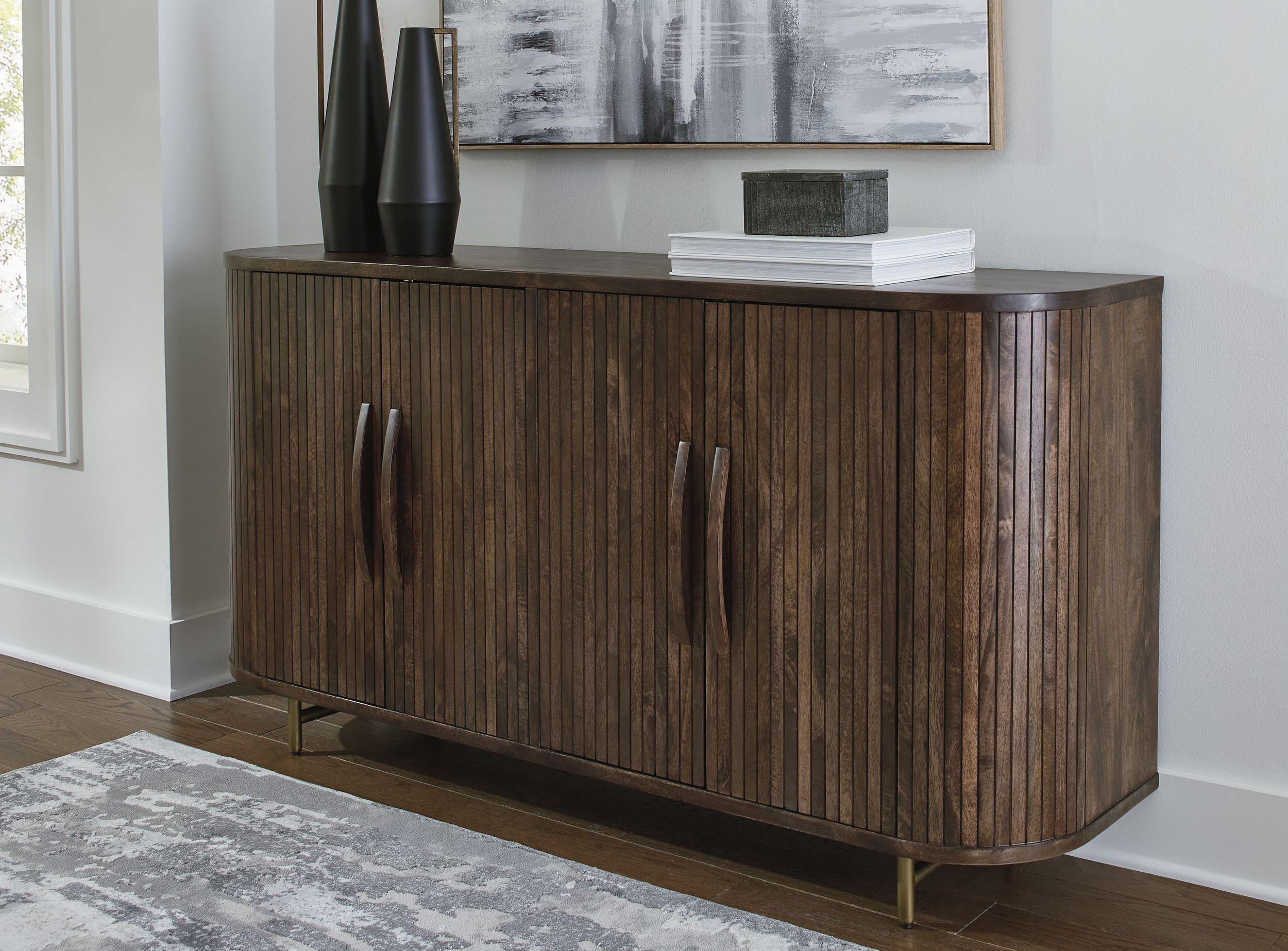 Amickly Wood Accent Cabinet w/2 Doors & 2 Shelves