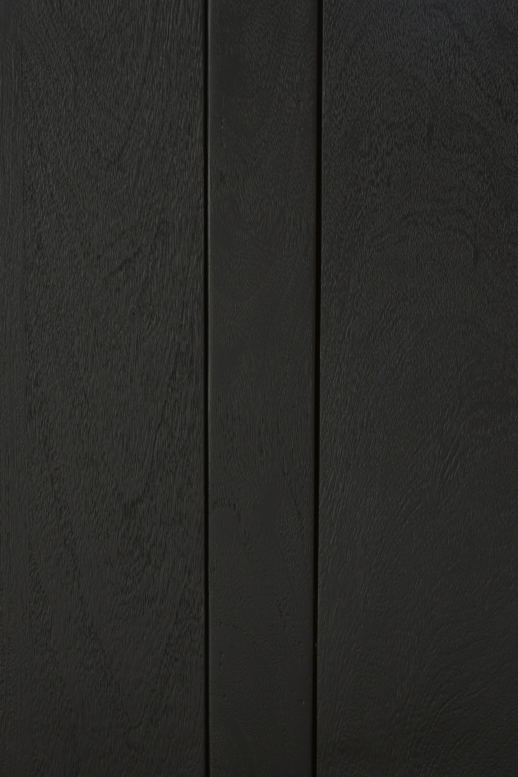Cliffiings 4-Door Wood Accent Cabinet | Cane & Black Finish