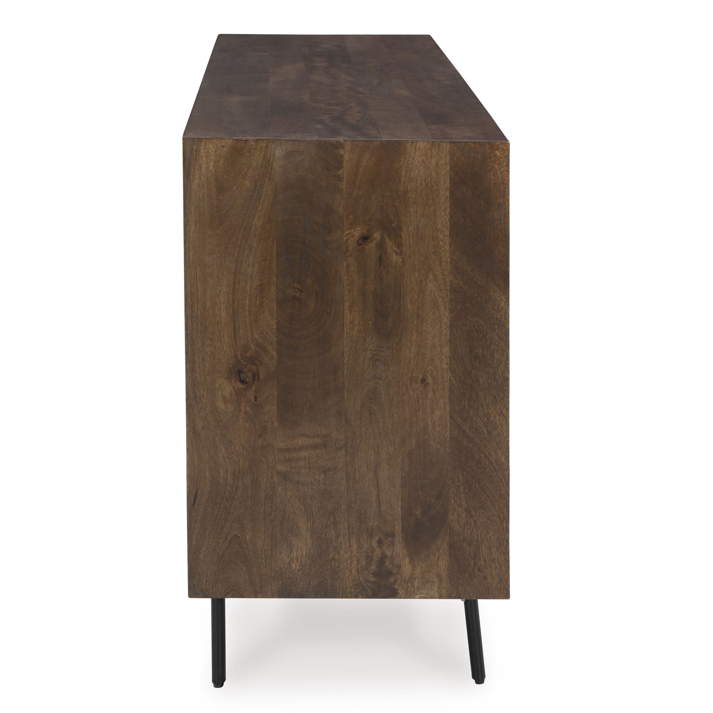 Dreggan 4-Door Wood Accent Cabinet | Brown & Gold Glam
