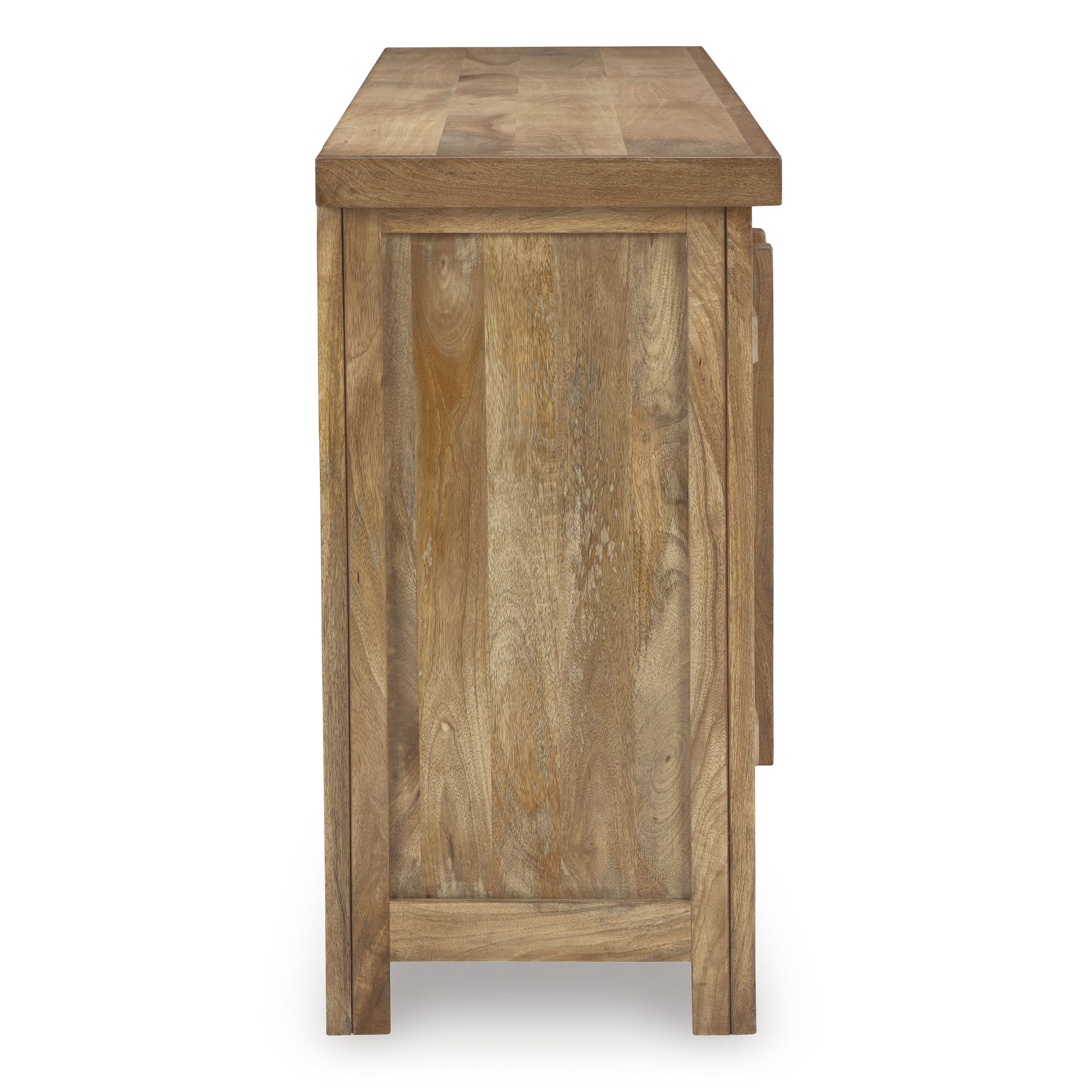 Dresor 4-Door Natural Wood Accent Cabinet | Storage Sideboard