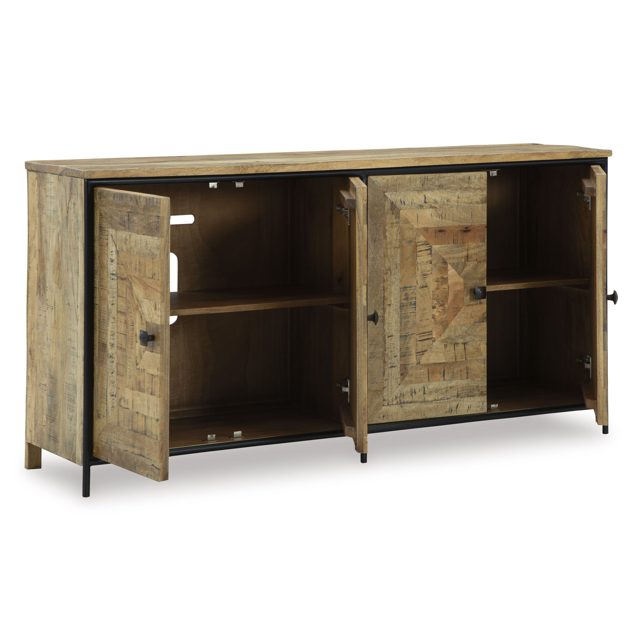 Camney 4-Door Wood Accent Cabinet | Two-Toned Storage