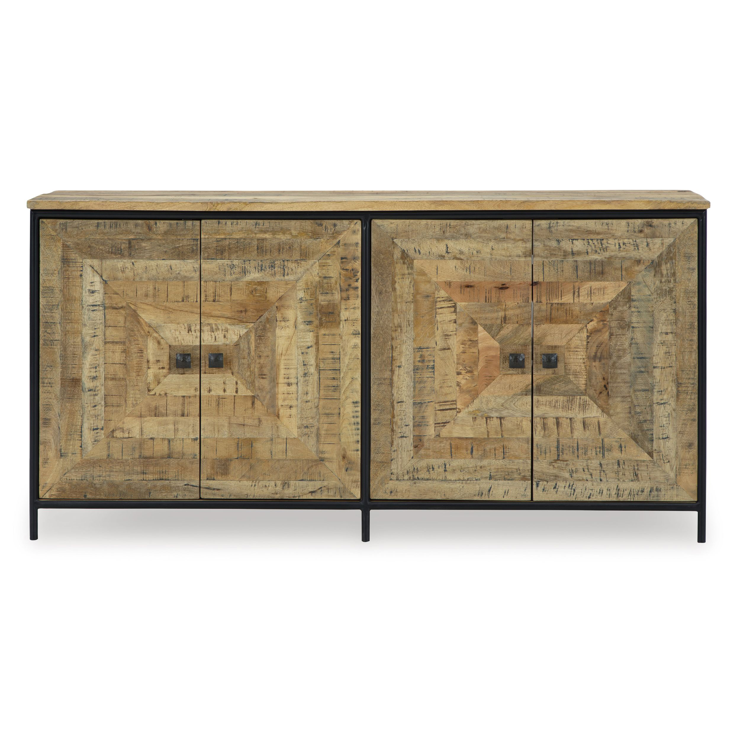 Camney 4-Door Wood Accent Cabinet | Two-Toned Storage