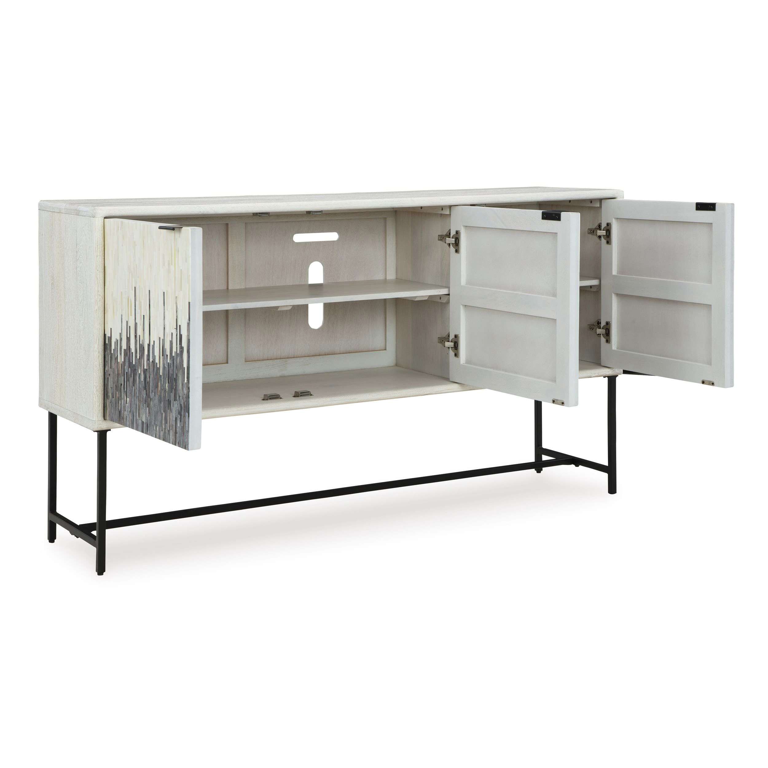 Freyton 3-Door Wood Accent Cabinet | Two-Toned Storage