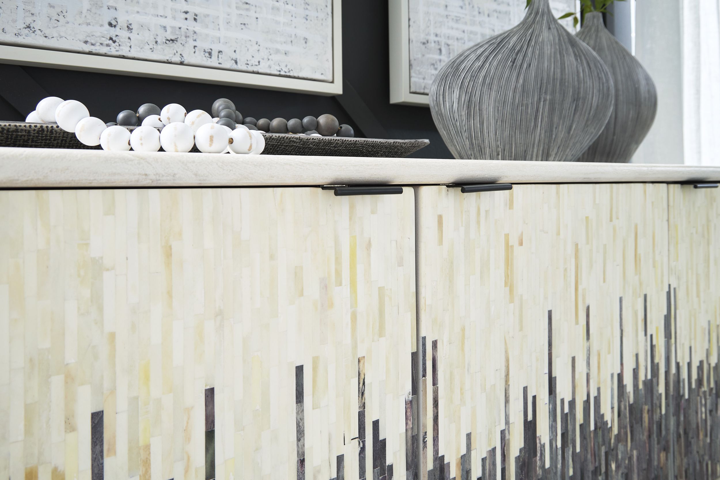 Freyton 3-Door Wood Accent Cabinet | Two-Toned Storage