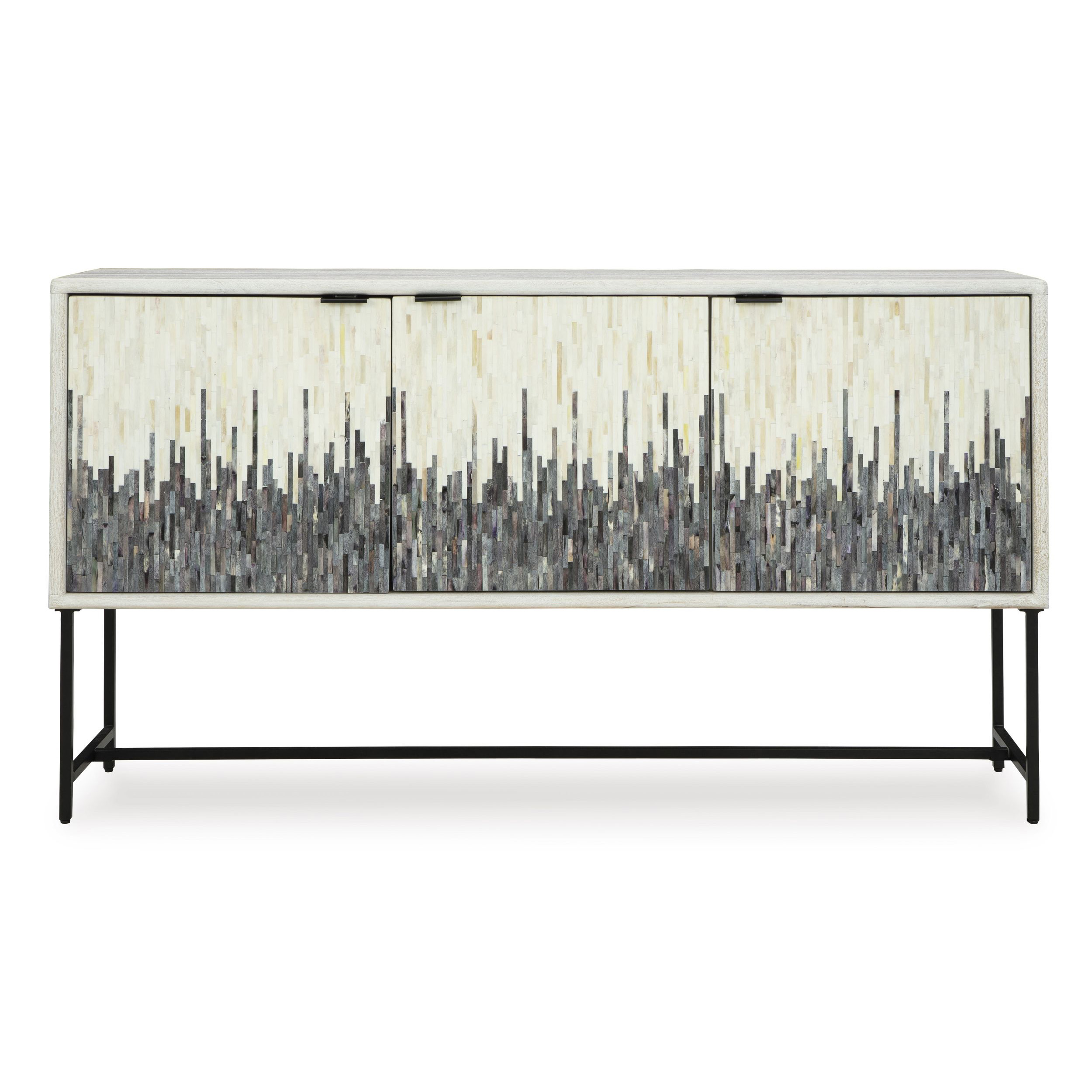 Freyton 3-Door Wood Accent Cabinet | Two-Toned Storage