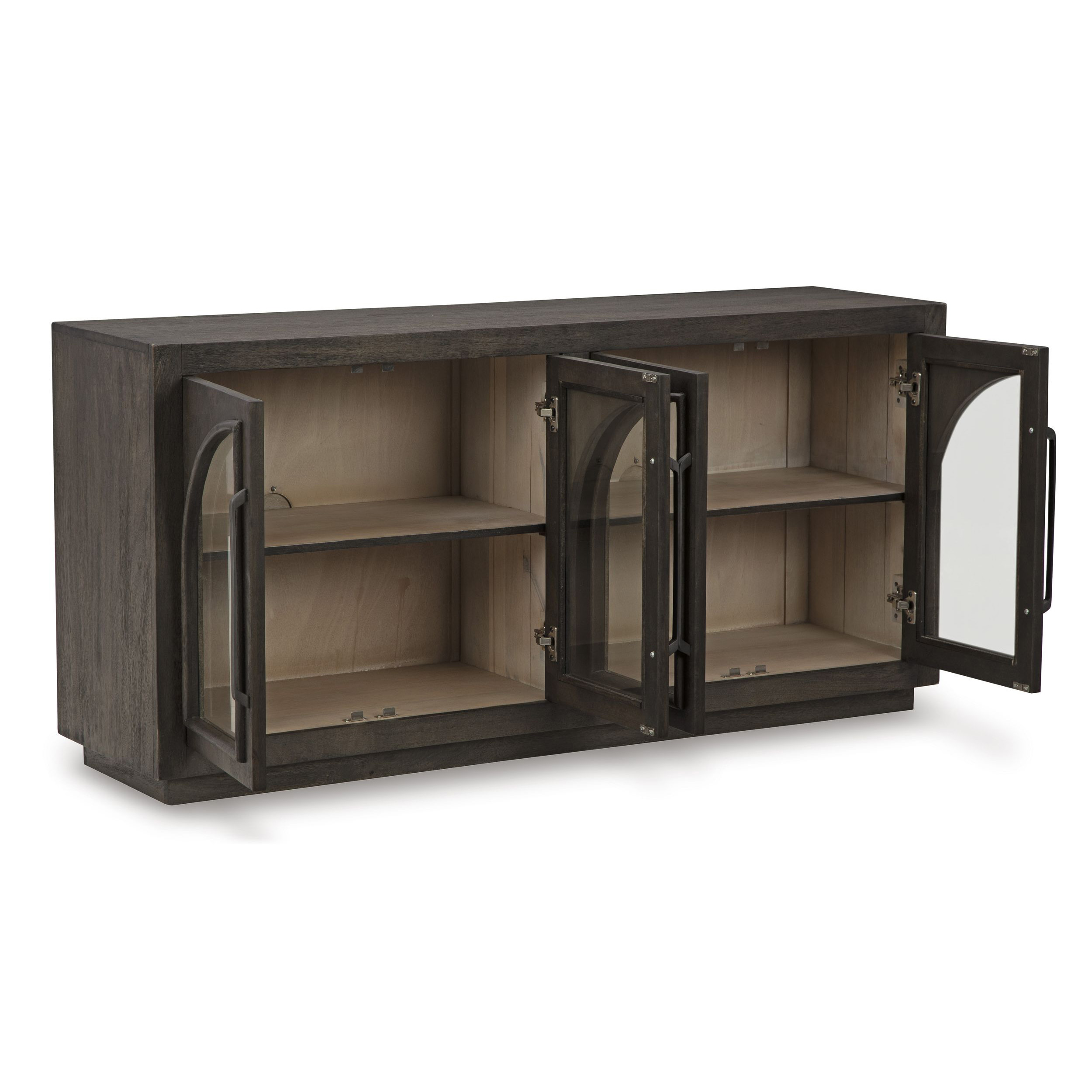 Dreley 4-Door Arched Accent Cabinet | Grayish Brown Buffet