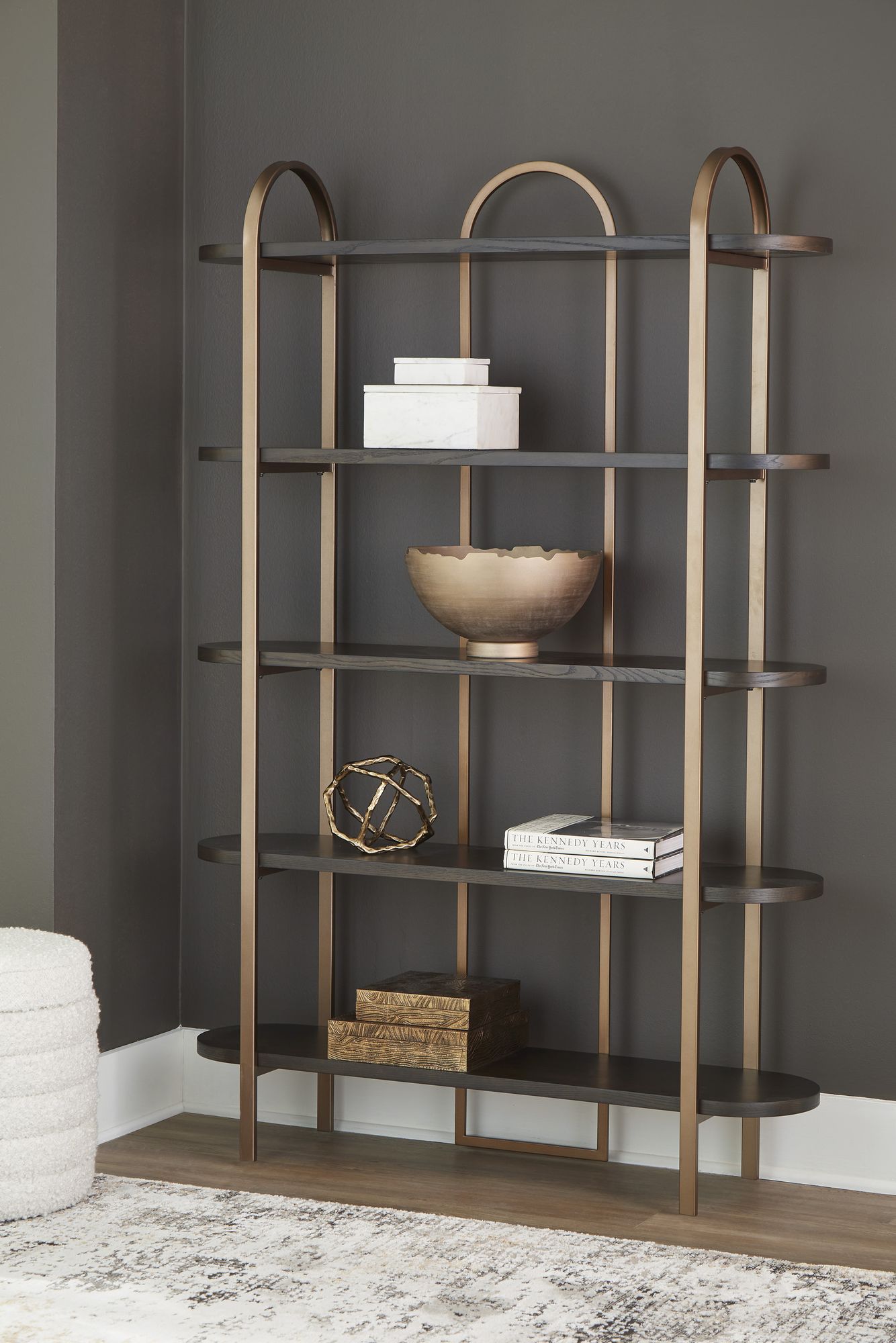 Brentmour Wood/Metal Bookcase