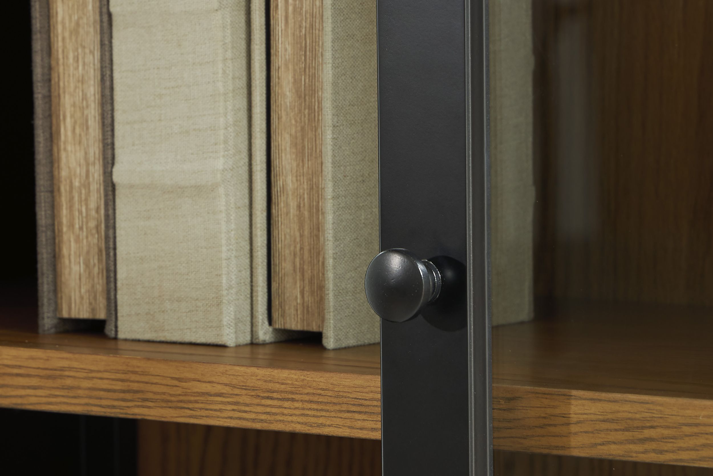 Dagandale Arched Accent Cabinet | Black & Natural Display
