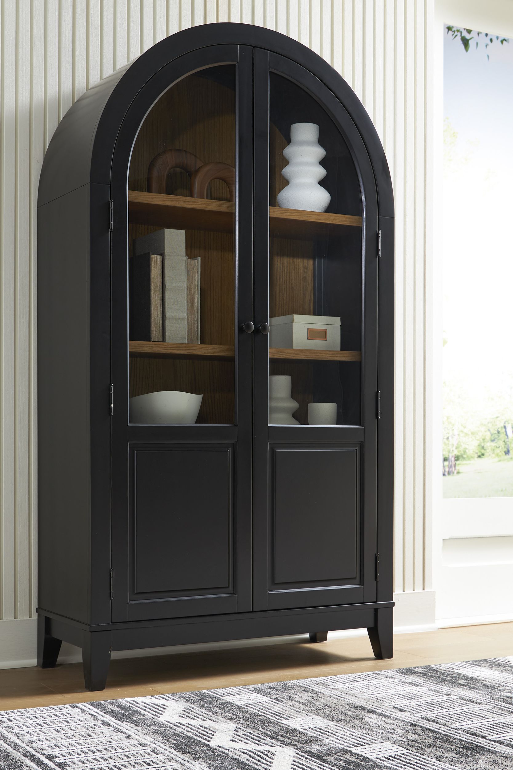 Dagandale Arched Wood Accent Cabinet | 2-Door Display
