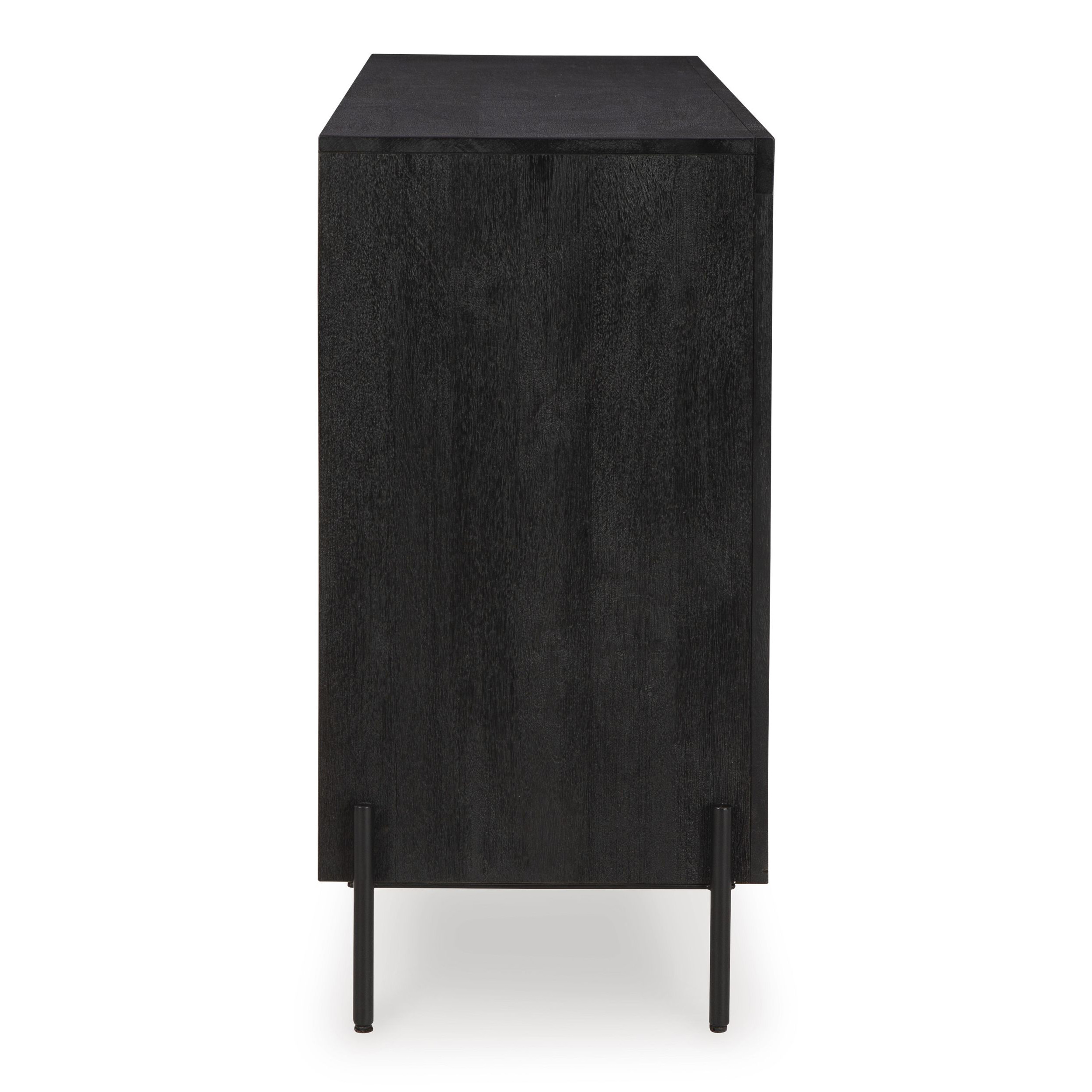 Vallisburg 3-Door Accent Cabinet | Black & Natural Mango Wood