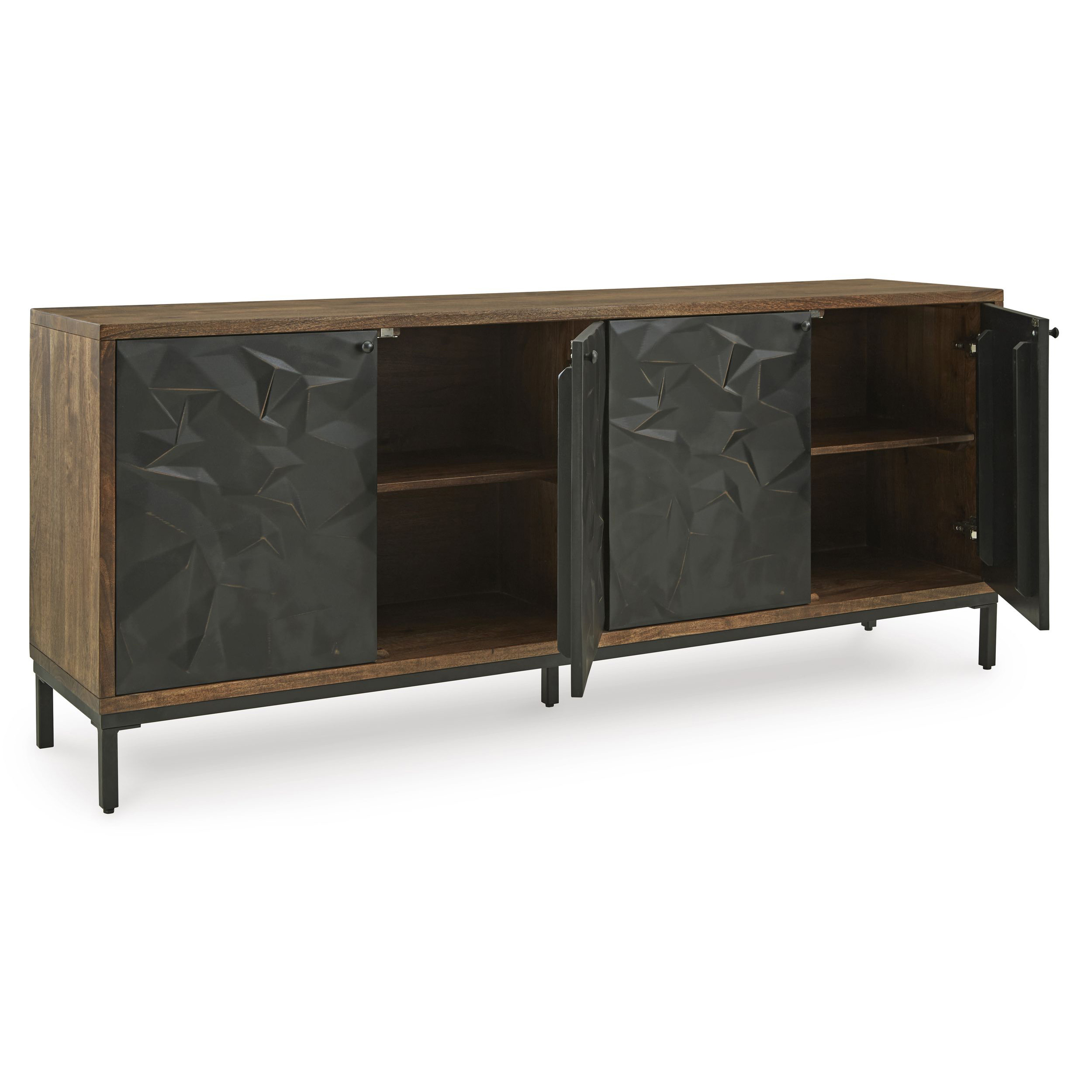 Dorannby 4-Door Wood Accent Cabinet | Two-Toned Storage