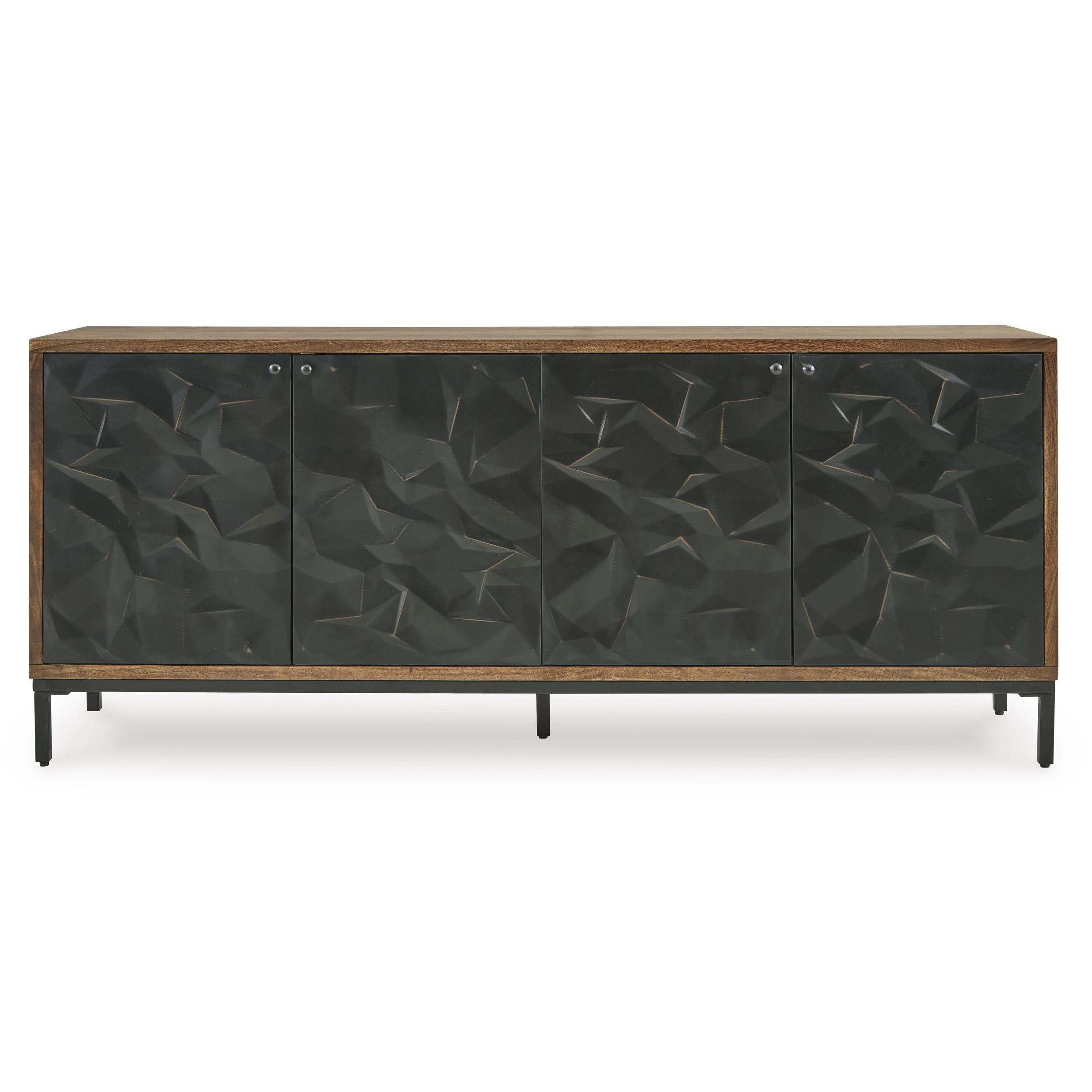 Dorannby 4-Door Wood Accent Cabinet | Two-Toned Storage