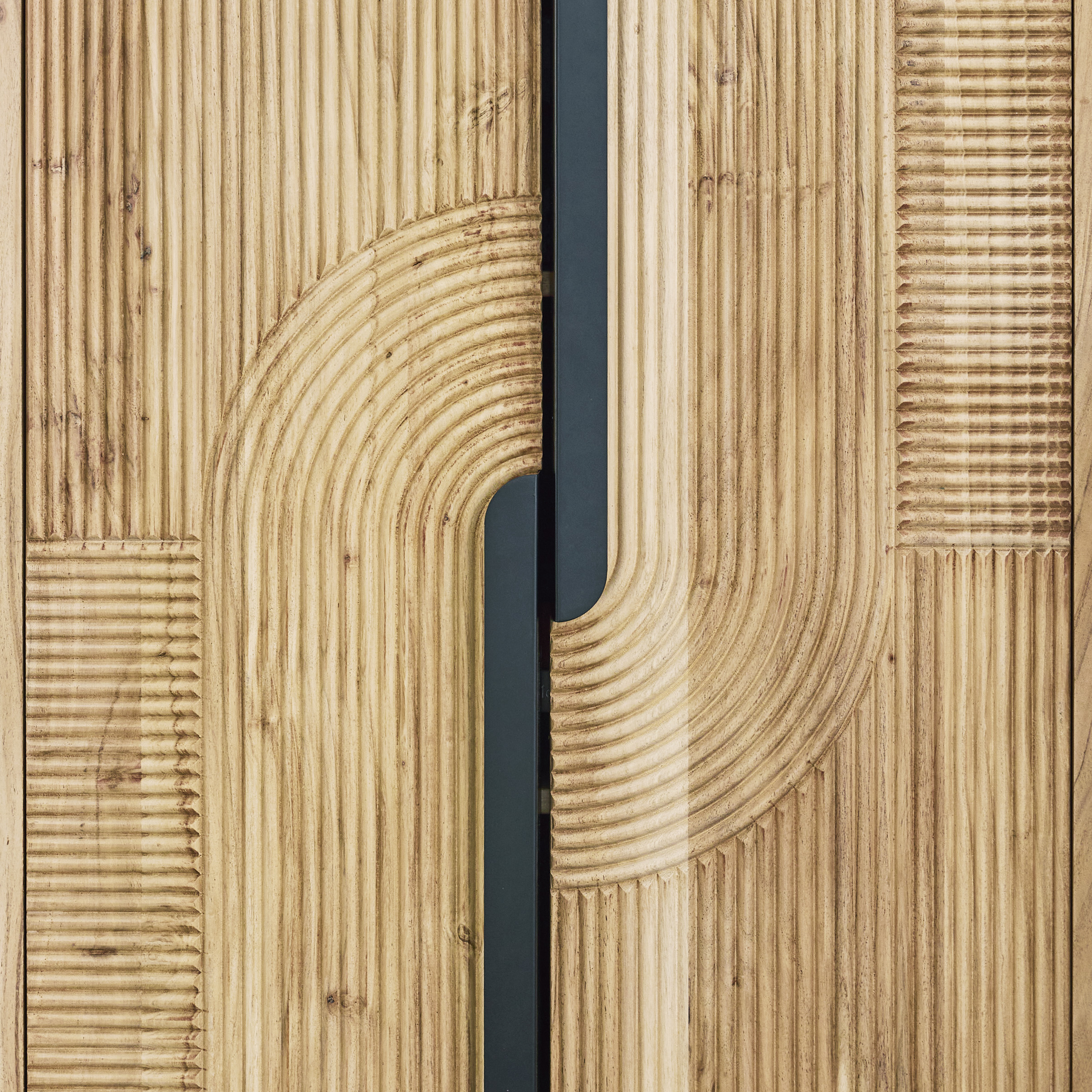 Kierwell Tall 2-Door Accent Cabinet | Natural Wood Storage