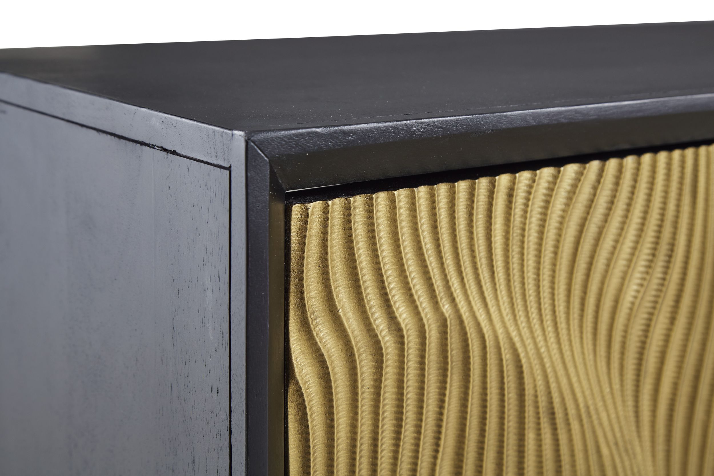 Tayner 2-Door Accent Cabinet | Luxe Black & Gold Storage